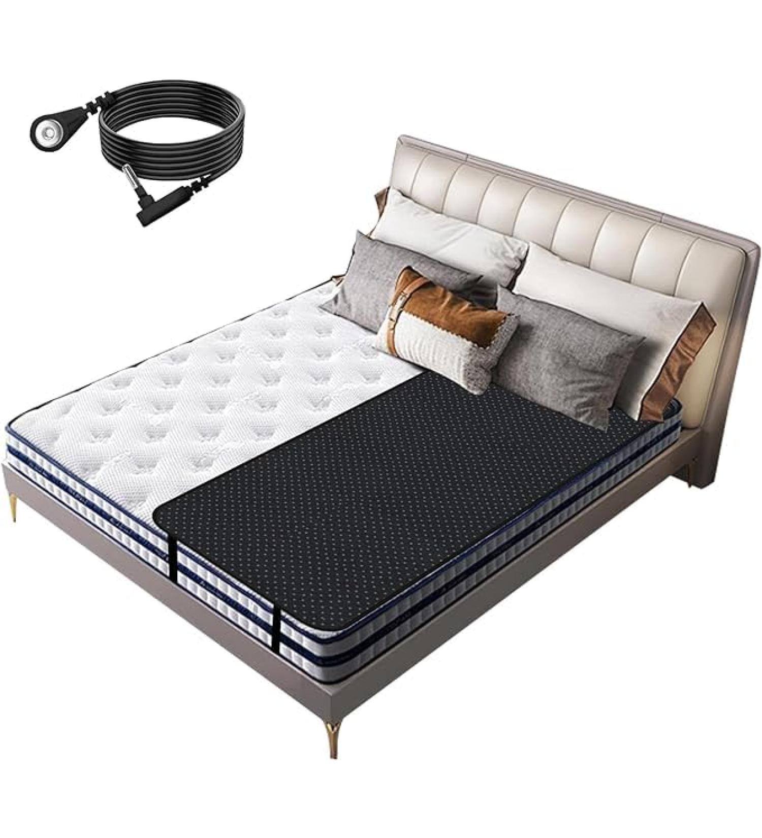 Miuqaokl grounding mat ground mat for bed 137 x 200 cm with 4.5 m of ground lust reduced inflammation and stress breathable grounding pad for better sleep