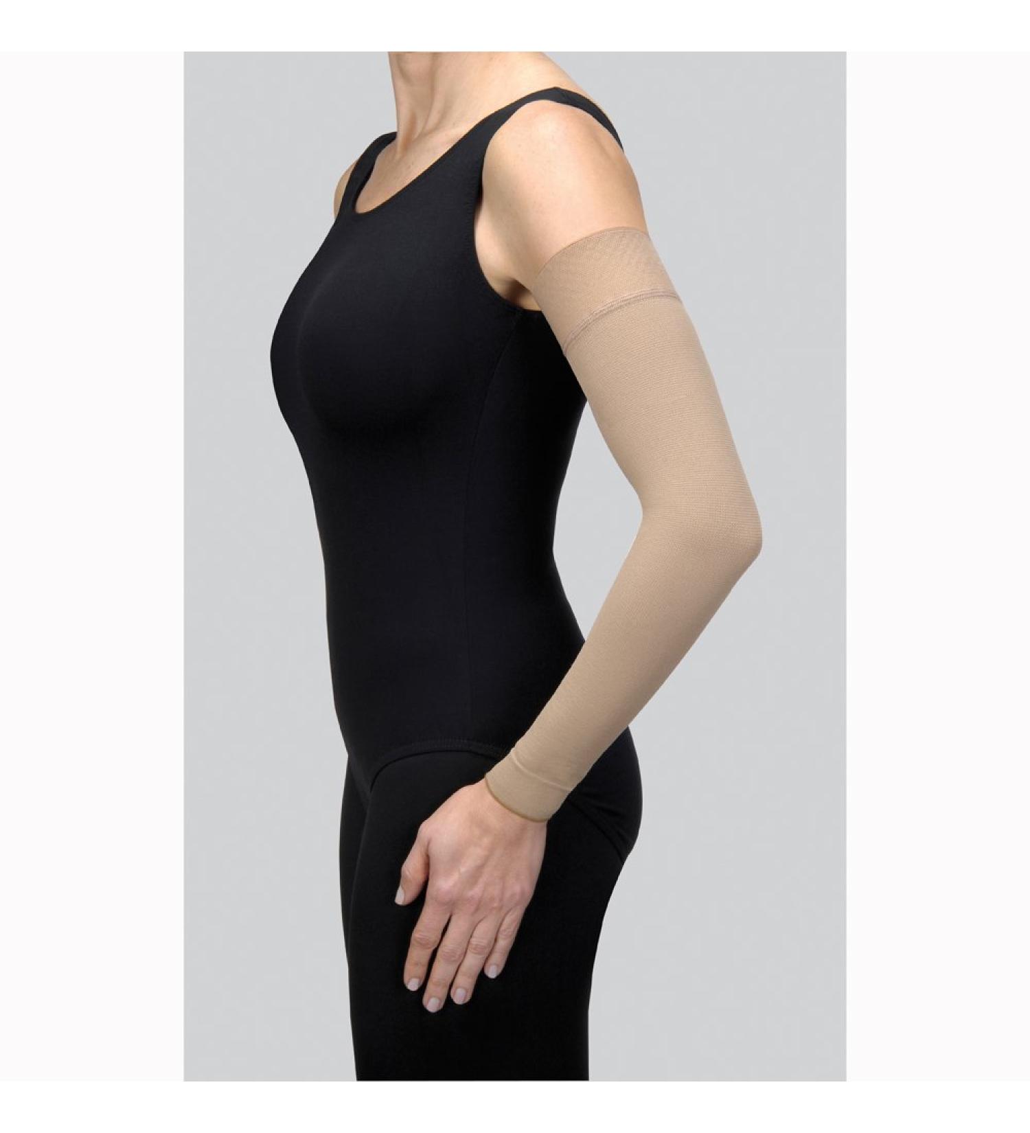 BSN Medical 102240 Jobst Bella Strong Arm Sleeve with Silicone Band, 15-20 mmHg, Long, Size 10, Black