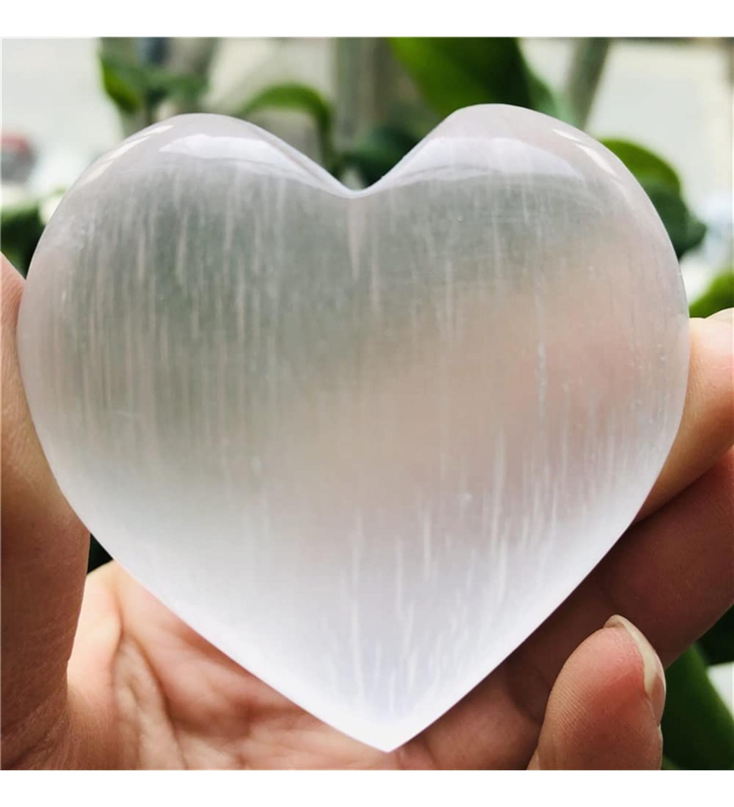 Crystal 5-6cm Natural Selenite Heart Crystal Gypsum White Quartz Rough Minerals Specimen Point Stone JZIGTDEM - Buy Online on GoSupps.com