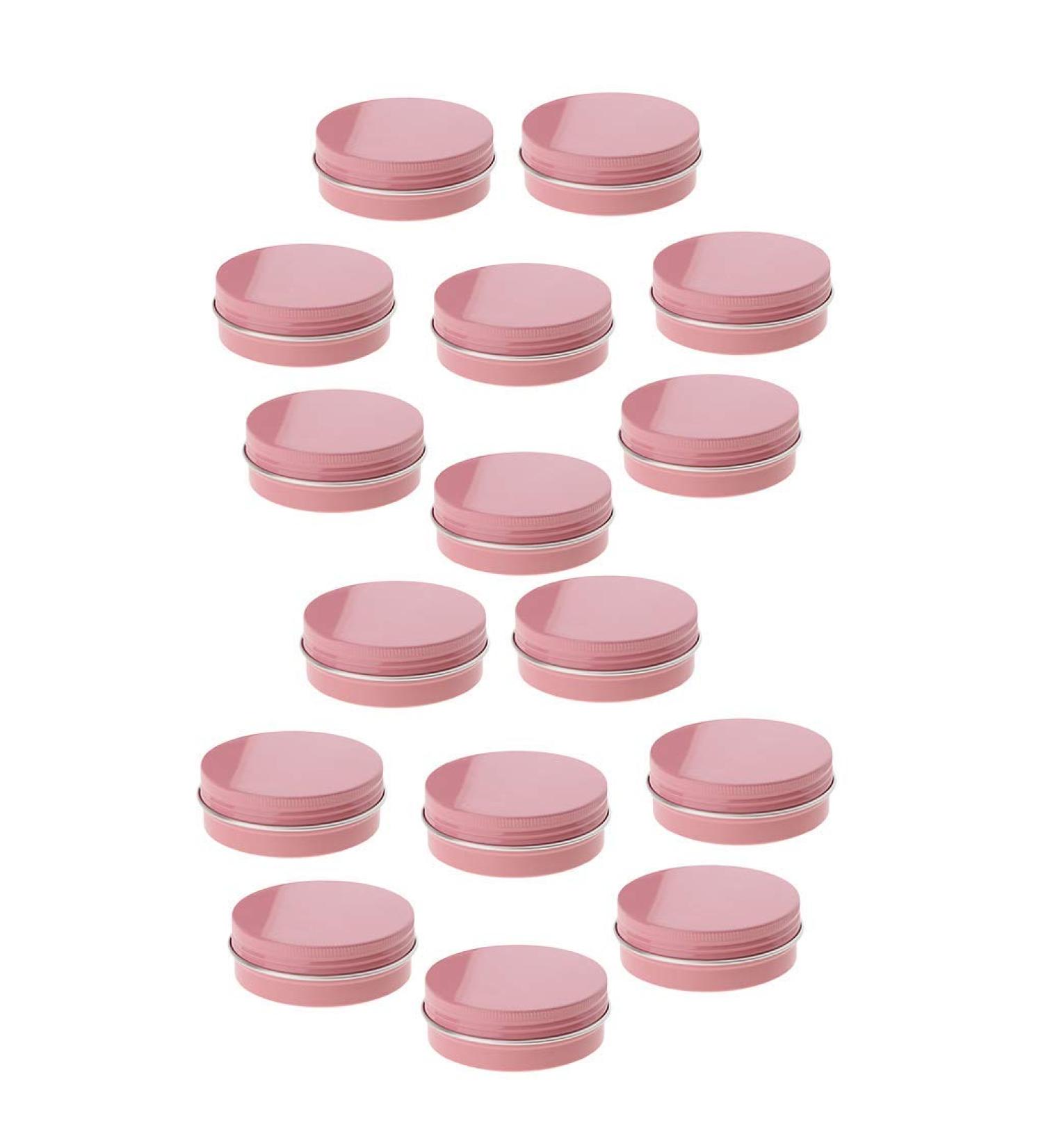 Vectxi 16-Piece Aluminum Doses | 60ml Pink Screw Cap Containers for Food & Cosmetics | Premium Metal Tin Cans - Buy Online on GoSupps.com