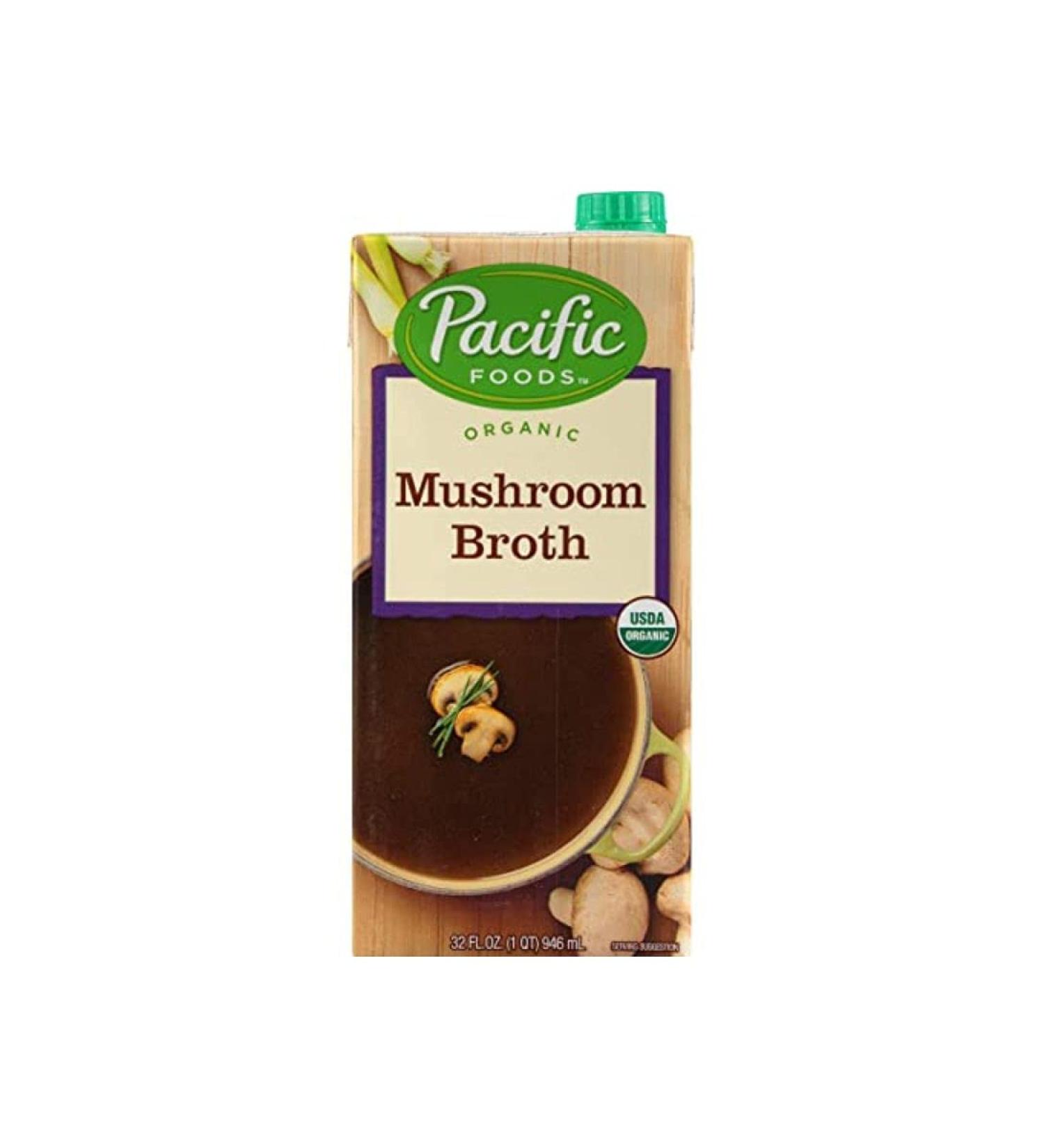 Pacific Foods Organic Mushroom Broth 32oz - Rich & Flavorful | 1-Pack - Buy Online on GoSupps.com