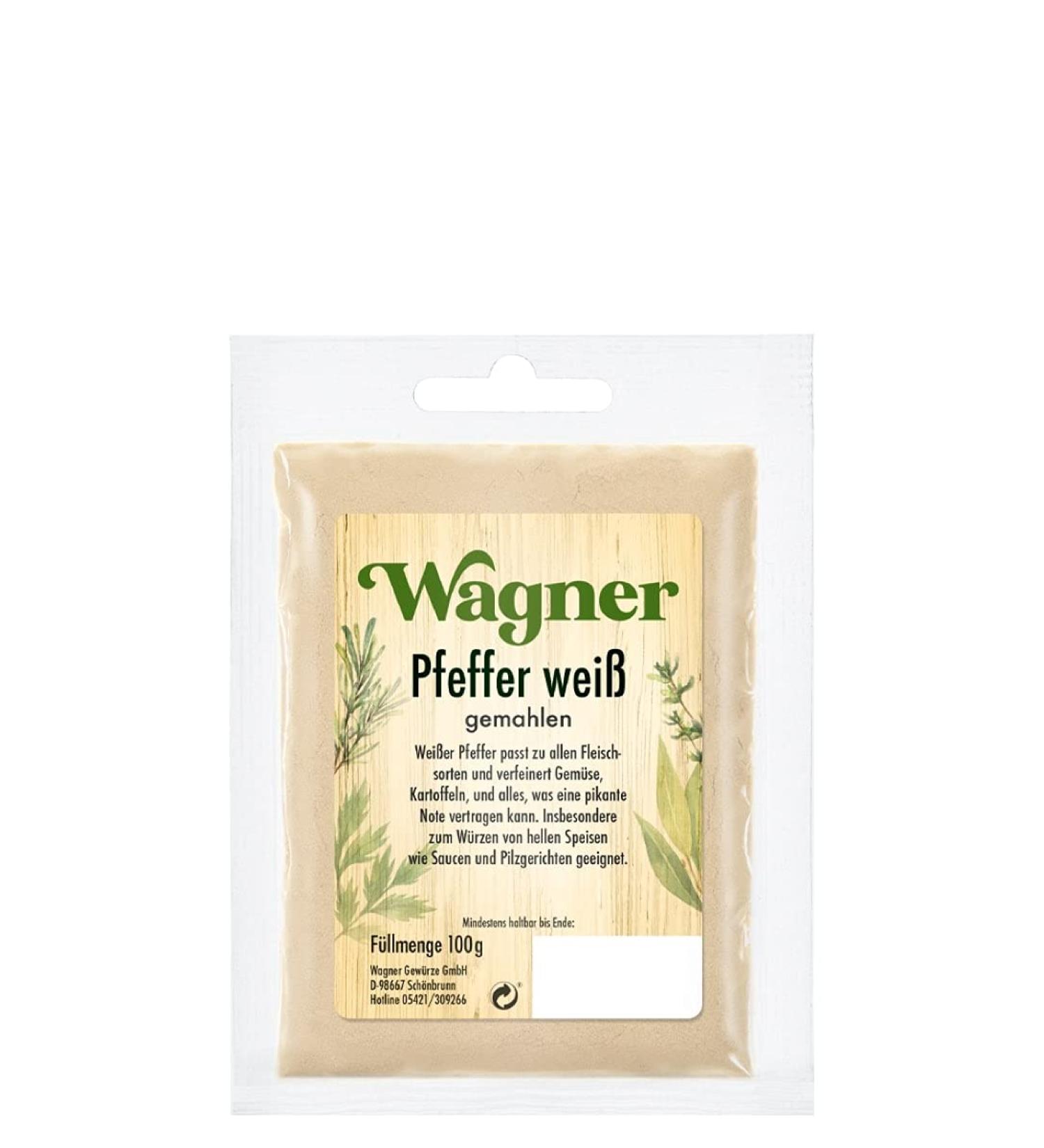 Wagner Spices White Pepper Ground Pack of 7 (7 x 100 g)