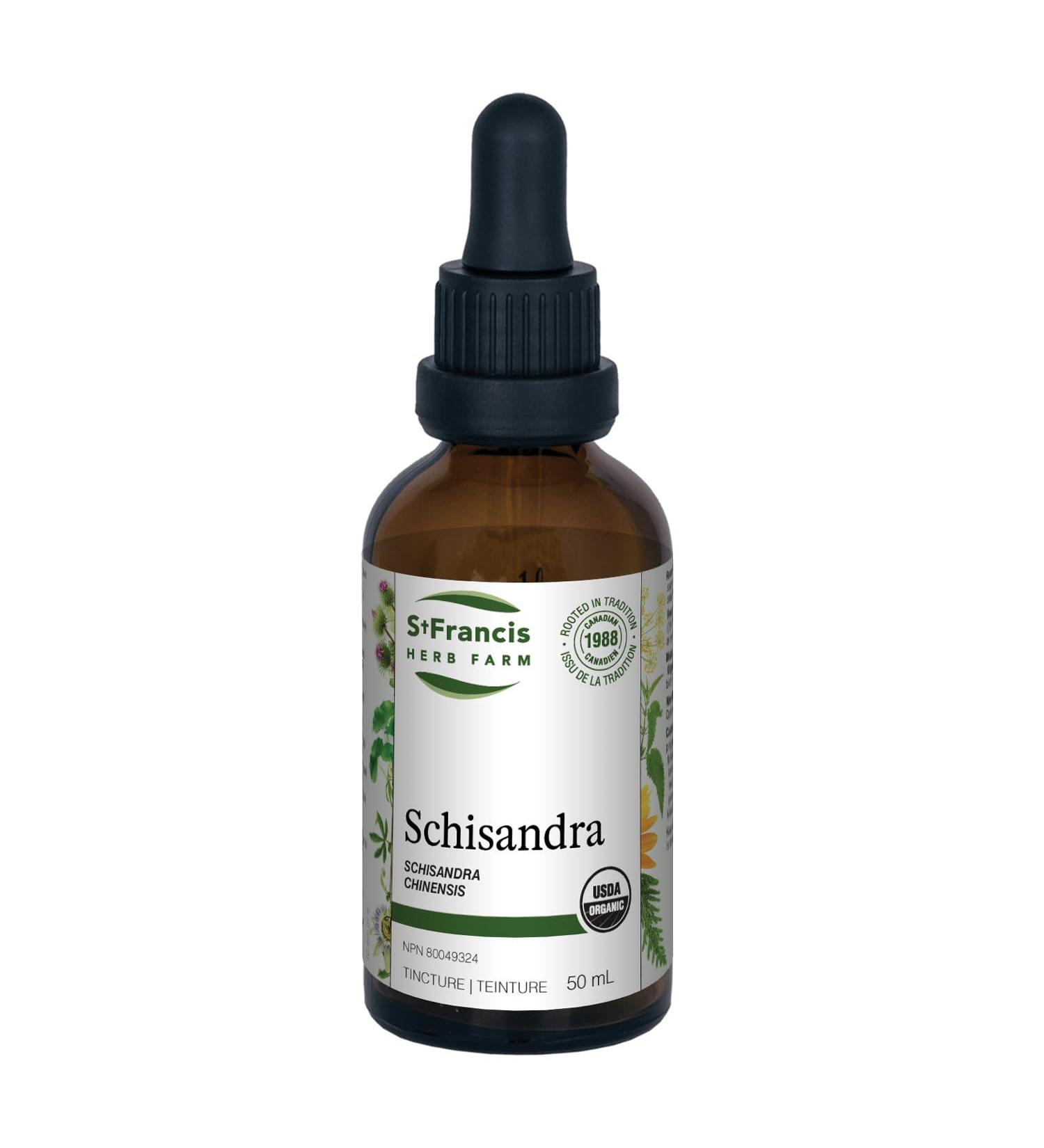 St. Francis Herb Farm Schisandra Herbal Tincture Liquid | Used as an Adaptogen for Mental & Physical Fatigue | Supports the Immune System | Organic | Non-GMO | Lactose-Free | (50ml) 50 ml (Pack of 1) - Buy Online on GoSupps.com