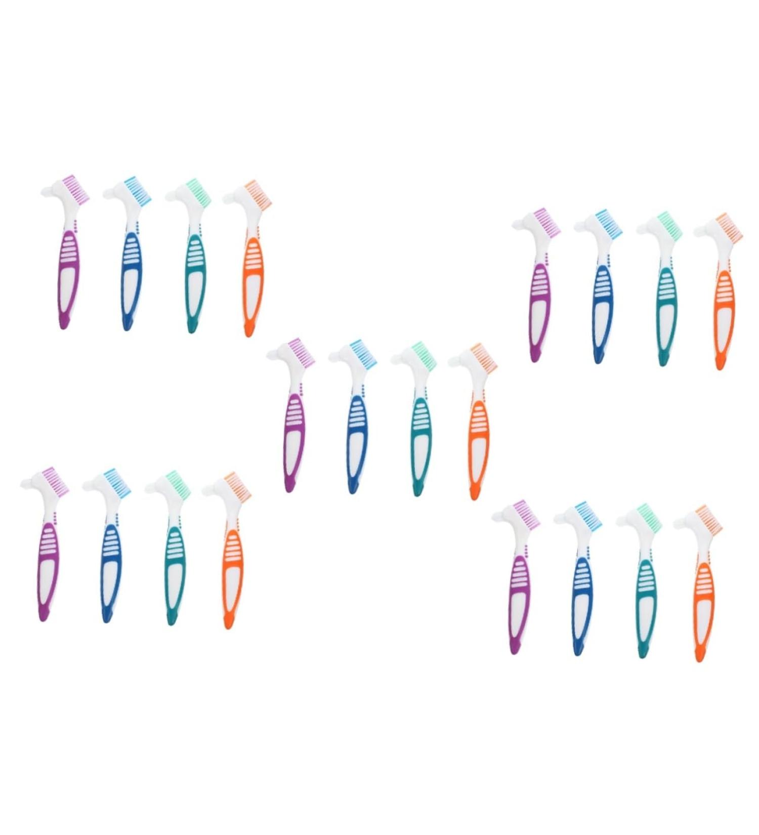 Frcolor 20-Piece Prostheses Toothbrush Set | Comfortable Oral Care Tools for False Teeth Cleaning - Buy Online on GoSupps.com