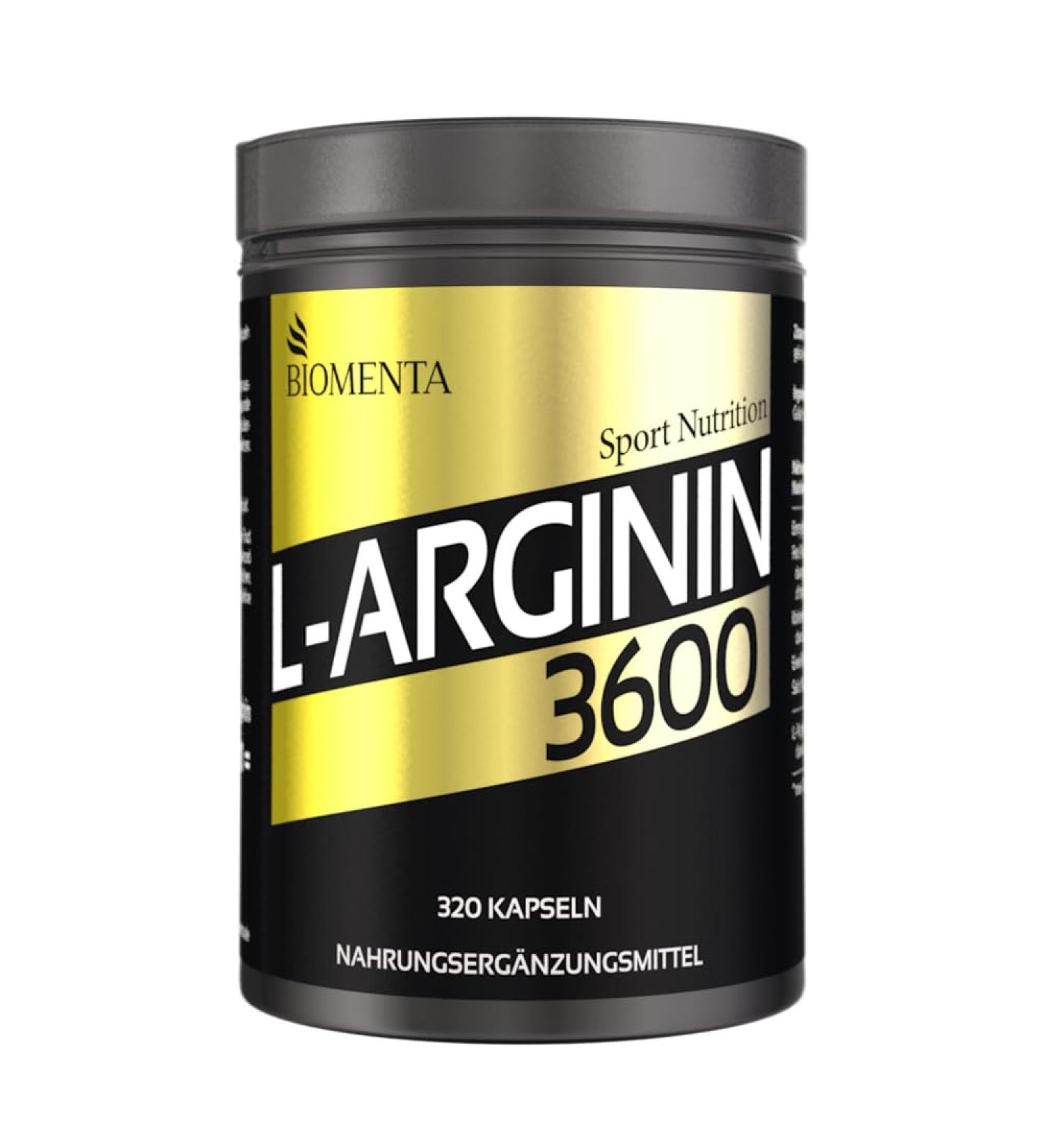 Buy BIOMENTA L-Arginine 3600 - 320 High Dose Arginine Capsules (913 mg) - Premium Quality Bulk Pack for Optimal Health - Buy Online on GoSupps.com