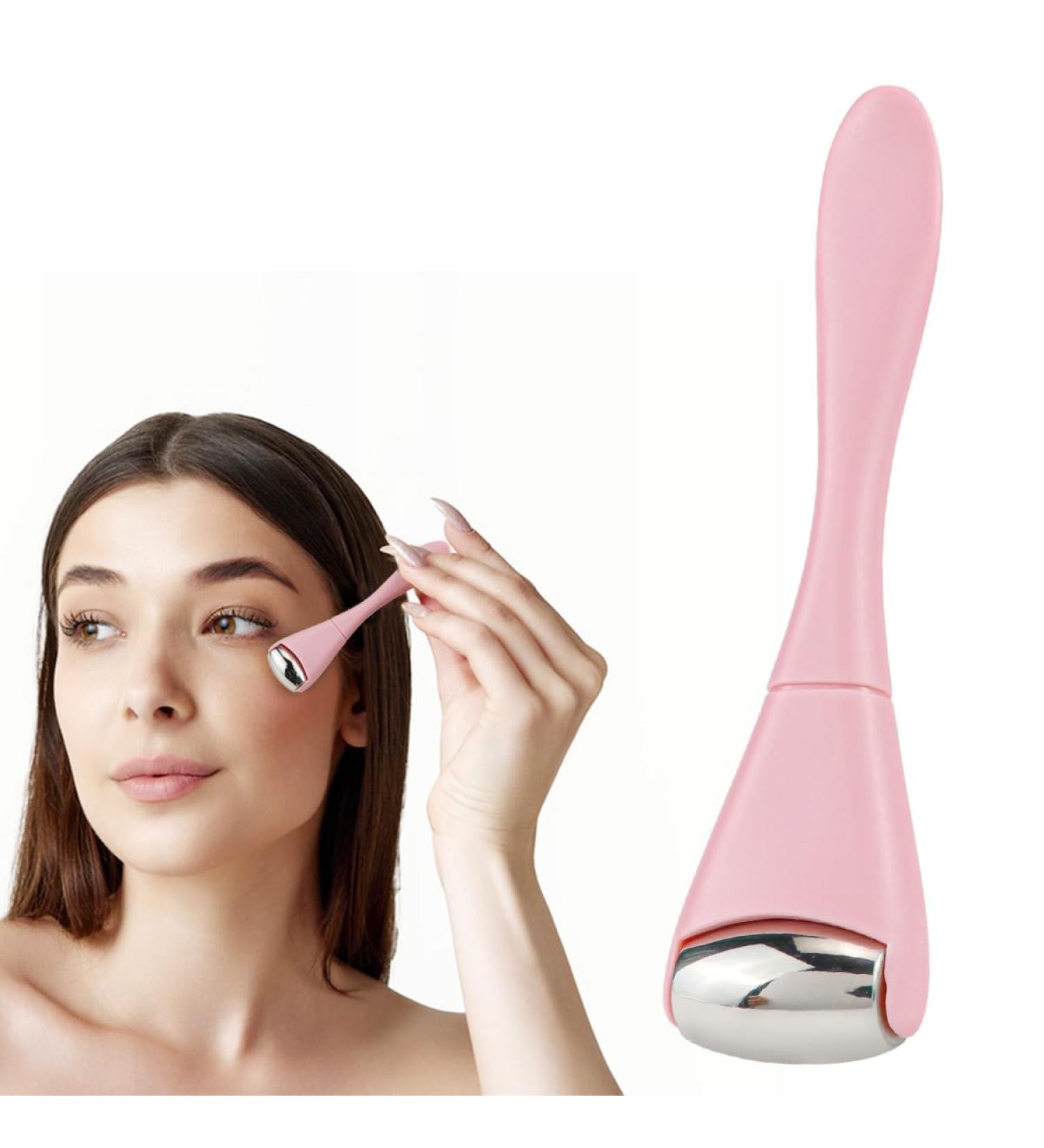 Mini Ice Roller Facial Massage Tool - Pink Eye Roller for Puffiness Relief & Skin Care - Buy Online on GoSupps.com