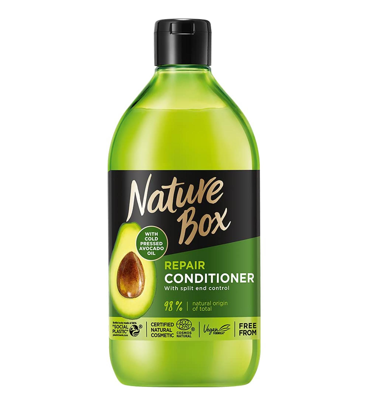 Nature Box Repairing Conditioner (385ml) Natural Conditioner Enriched with Cold-Pressed Avocado Oil Repairs Hair & Smoothes Split Ends Vegan Formula - Buy Online on GoSupps.com