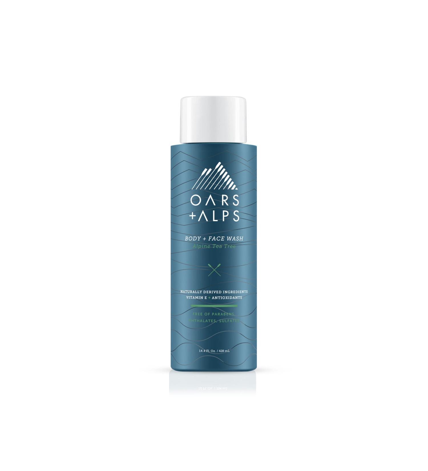 Oars + Alps Men's Moisturizing Body and Face Wash with Vitamin E and Antioxidants - Sulfate Free, Alpine Tea Tree Formula - Buy Online on GoSupps.com