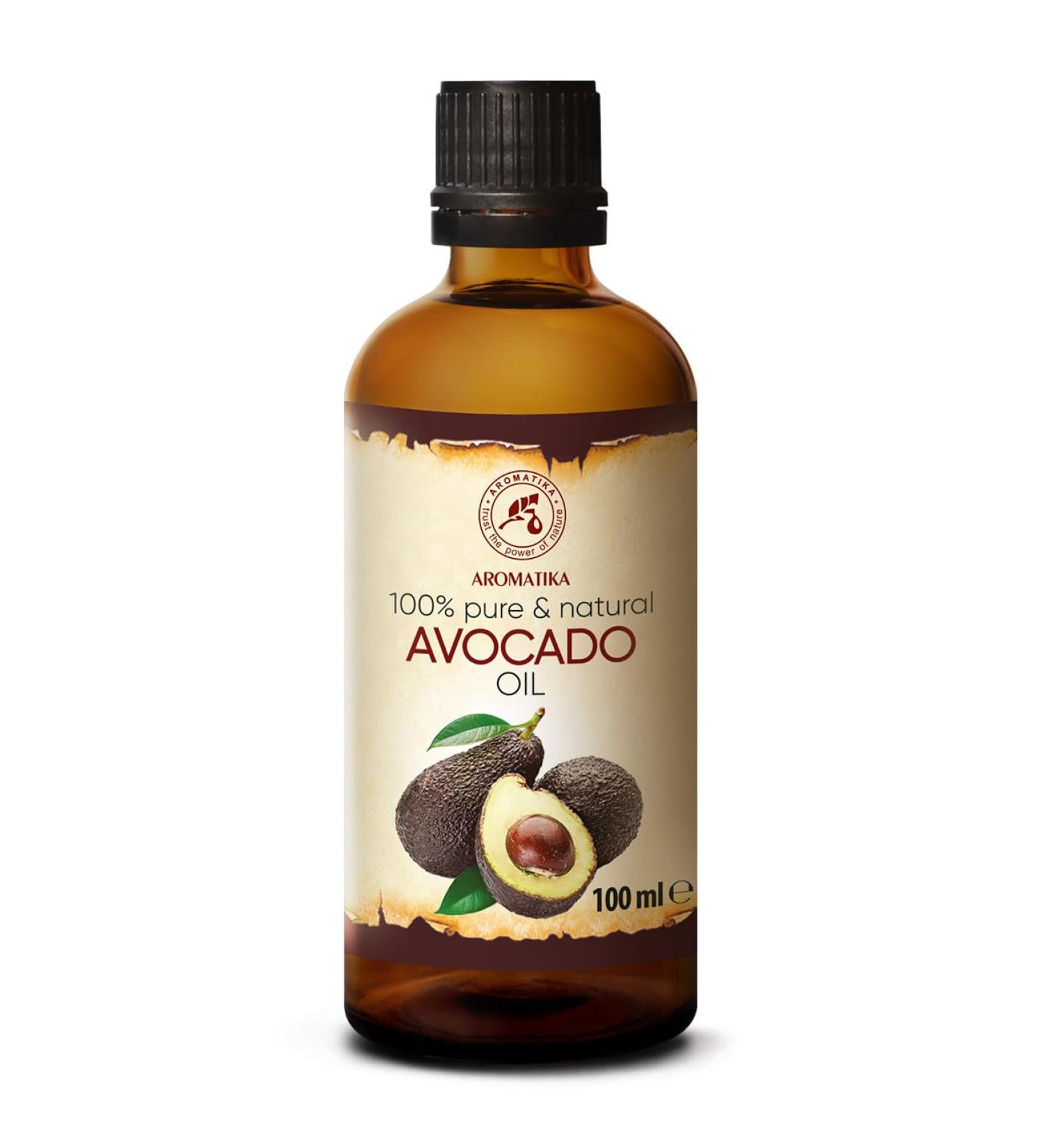 Pure Cold Pressed Avocado Oil 100ml - Intensive Care for Face Body & Hair - Glass Bottle - Nourishing Body Care Oil - Buy Online on GoSupps.com