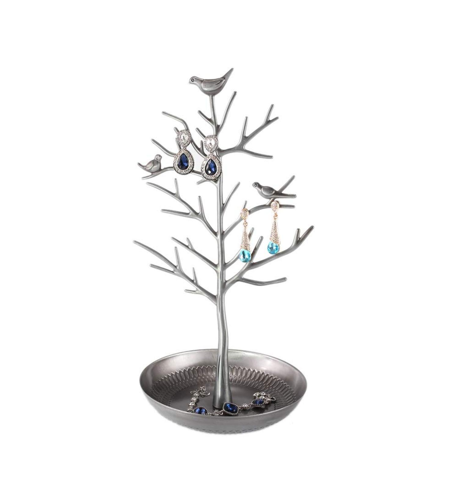 Jewelry Storage Organizer Rack Alloy Bird Money Tree Jewelry Rack Ring Earrings Jewelry Display Rack Jewelry Storage Rack Rack for Holding Jewelry (Color : Black Size : One Size) Silver - Buy Online on GoSupps.com