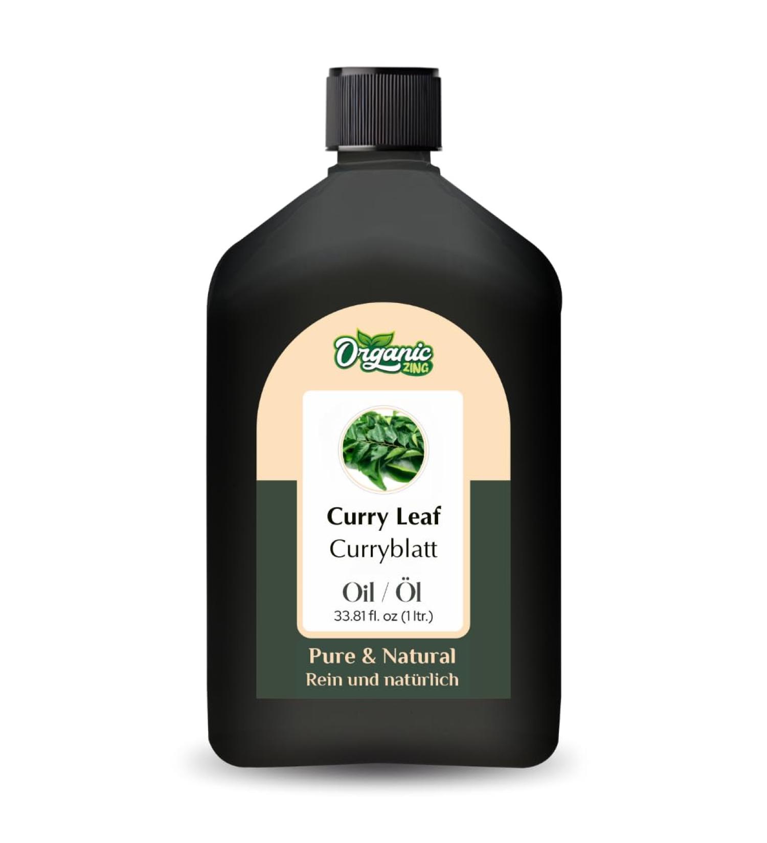 ORGANIC ZING Organic Zing Curry Leaf Oil (Murraya koenigii) Pure Natural Essential Oil for Skin and Hair Care 1000ml