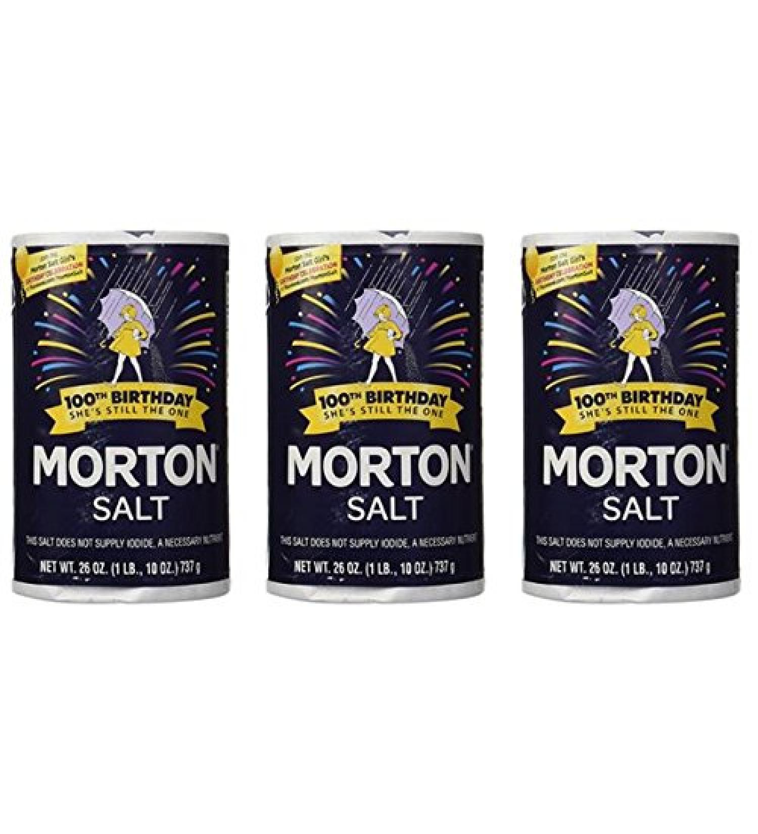 Morton Salt Regular Salt - 26 oz (Pack of 3) 1.63 Pound (Pack of 3)