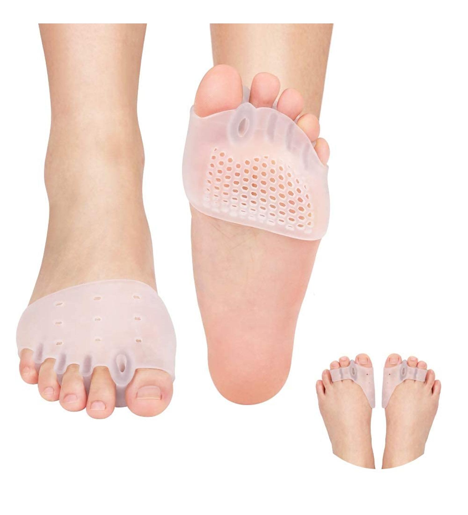 Toe Spreader with Gel Cushion - Hallux Valgus Correction Hammer Toe Separator for Day & Night Relief from Overlapping Toes & Flatfoot Pain - Buy Online on GoSupps.com