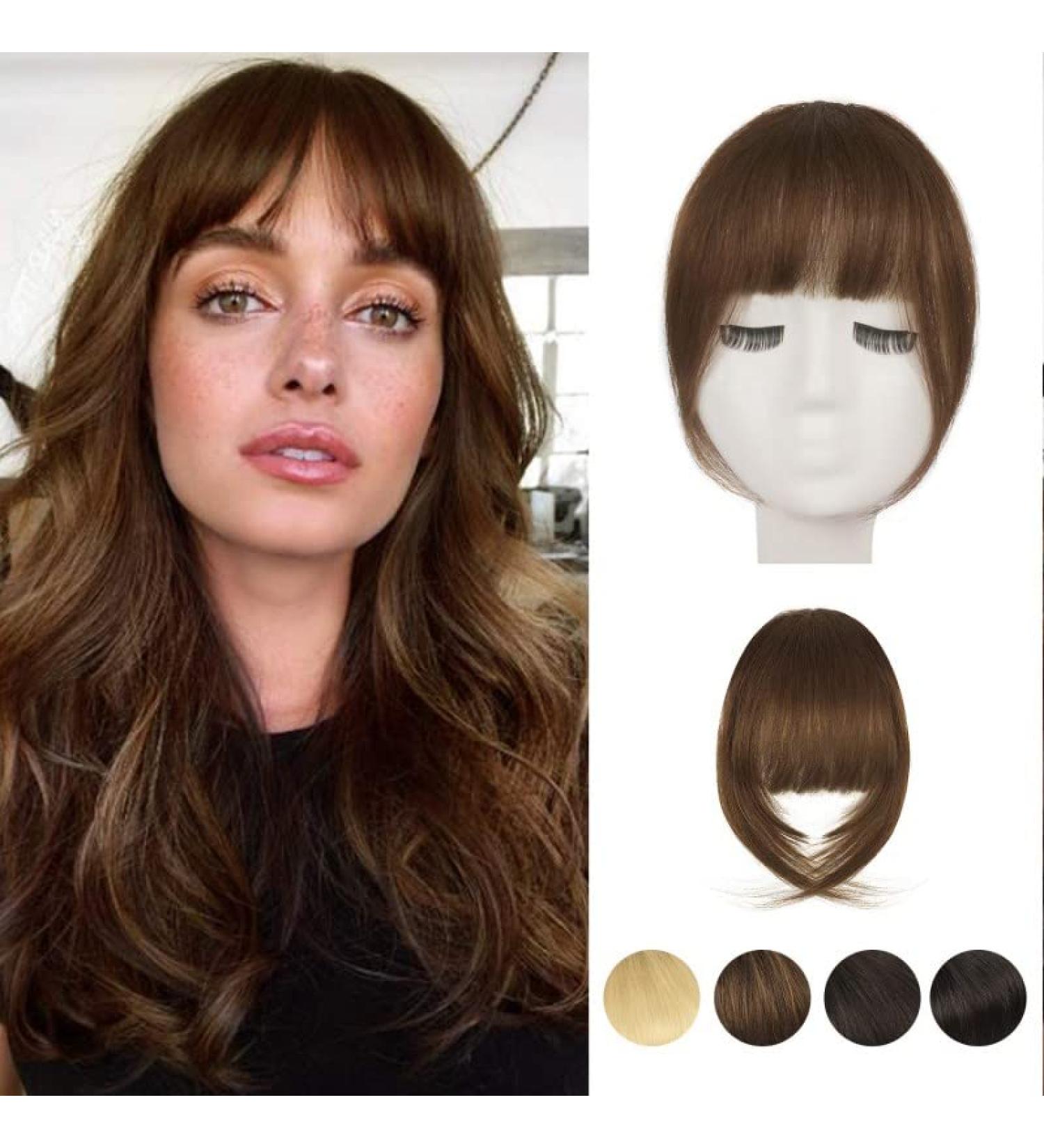 BARSDAR Clip-In Ponytail - 100% Remy Real Hair Temple Bangs | Medium Brown Human Hair Extensions for Women - Buy Online on GoSupps.com