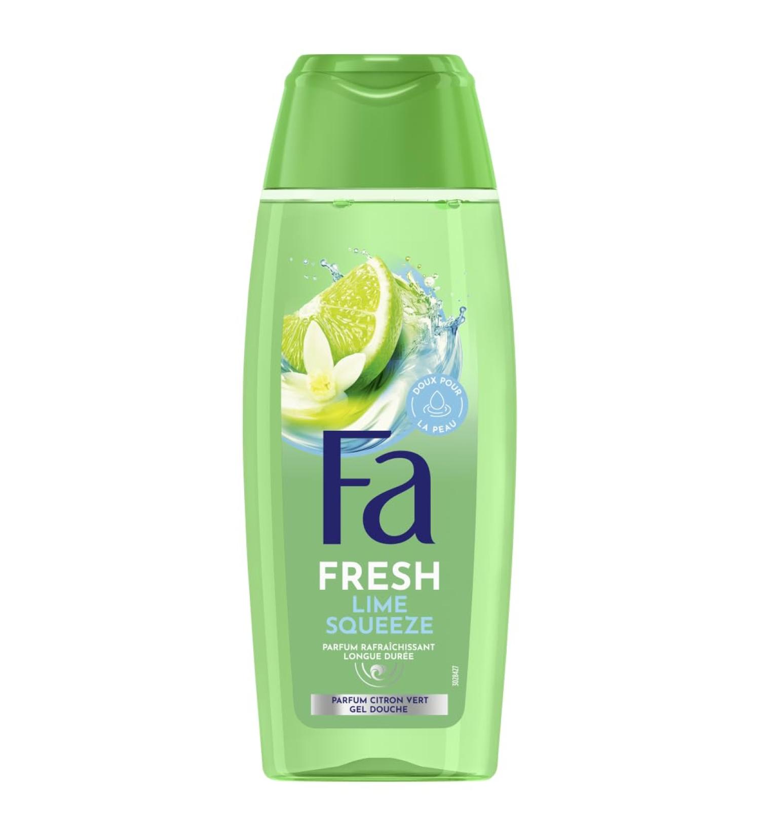 Fa - Fresh - Gel Douche Corps Rafraichissant - Lime Squeeze - Parfum rafraichissant - Doux pour le peau - Parfum Citron Vert et Neroli - Formule V gane - Bouteille de 250 ml 250 ml (Lot de 1)