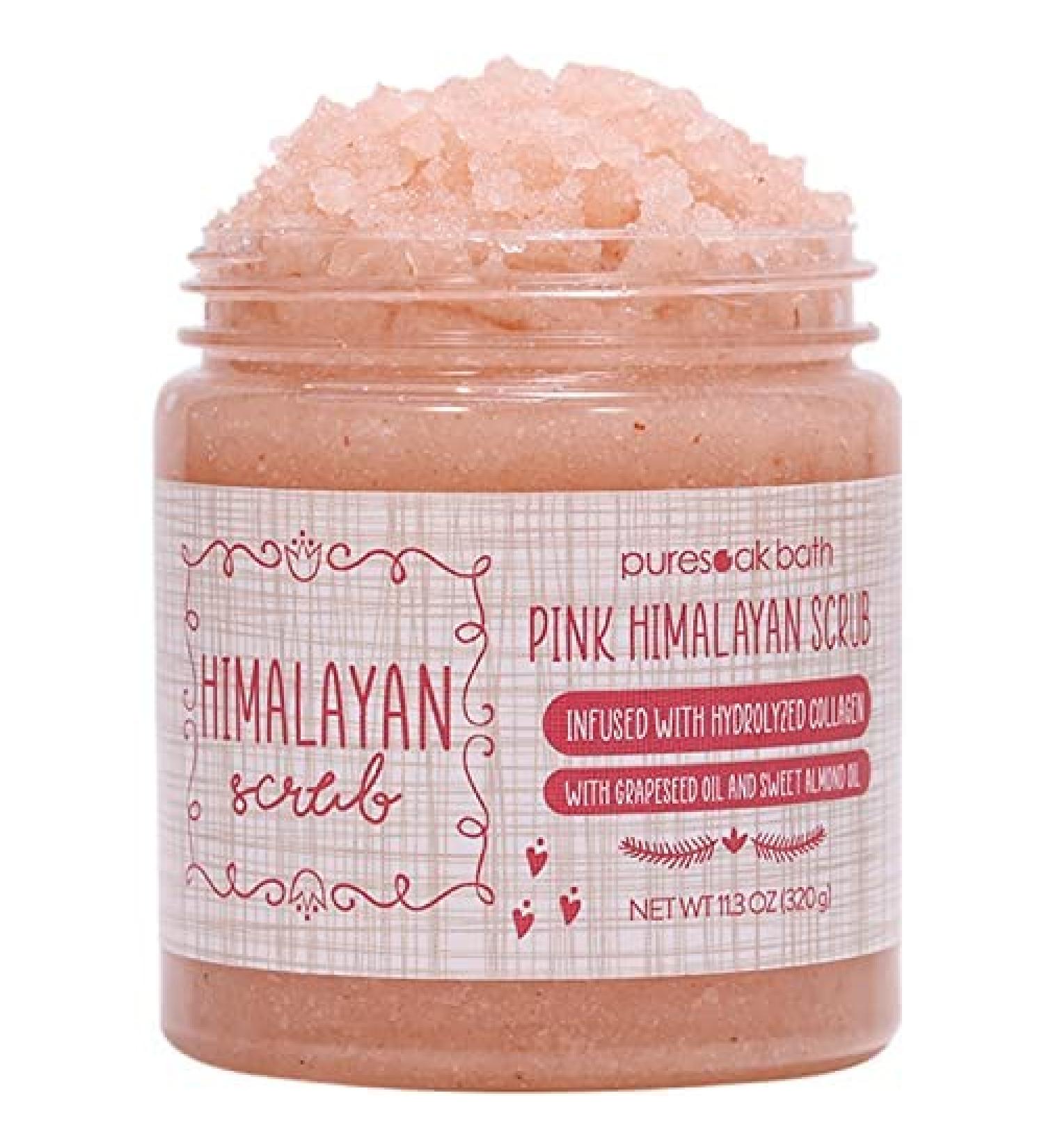 Puresoak Himalayan Salt Scrub Body Scrub Set - Exfoliate & Moisturize Skin - Gift for Men & Women - 11.28 OZ - Buy Online on GoSupps.com