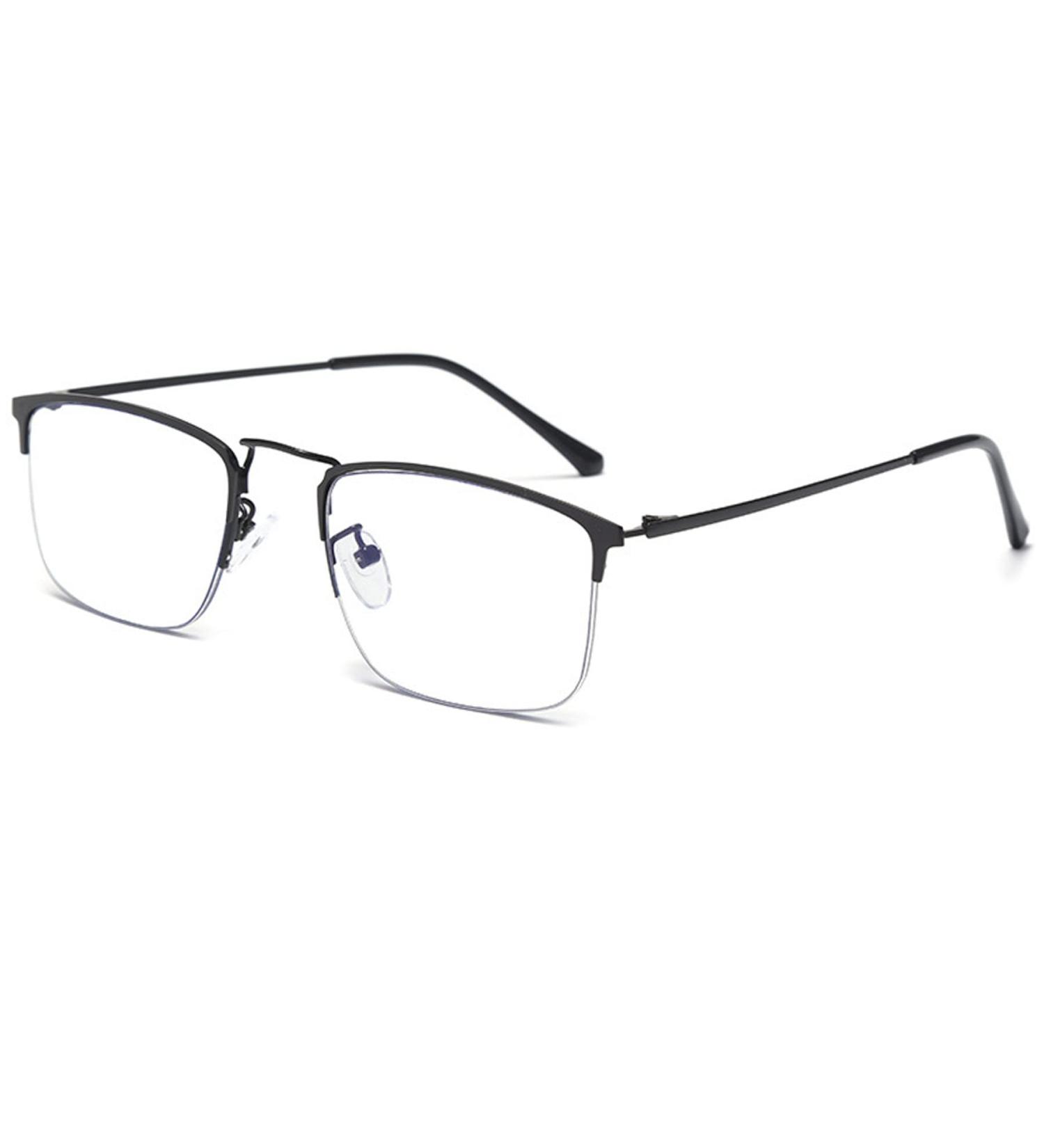 Lanomi Photochrome Reading Glasses - Lightweight Titanium Half-Frame Sunglasses with Blue Light Filter & UV400 Protection for Men & Women - Black 3.0 Dioptria - Buy Online on GoSupps.com