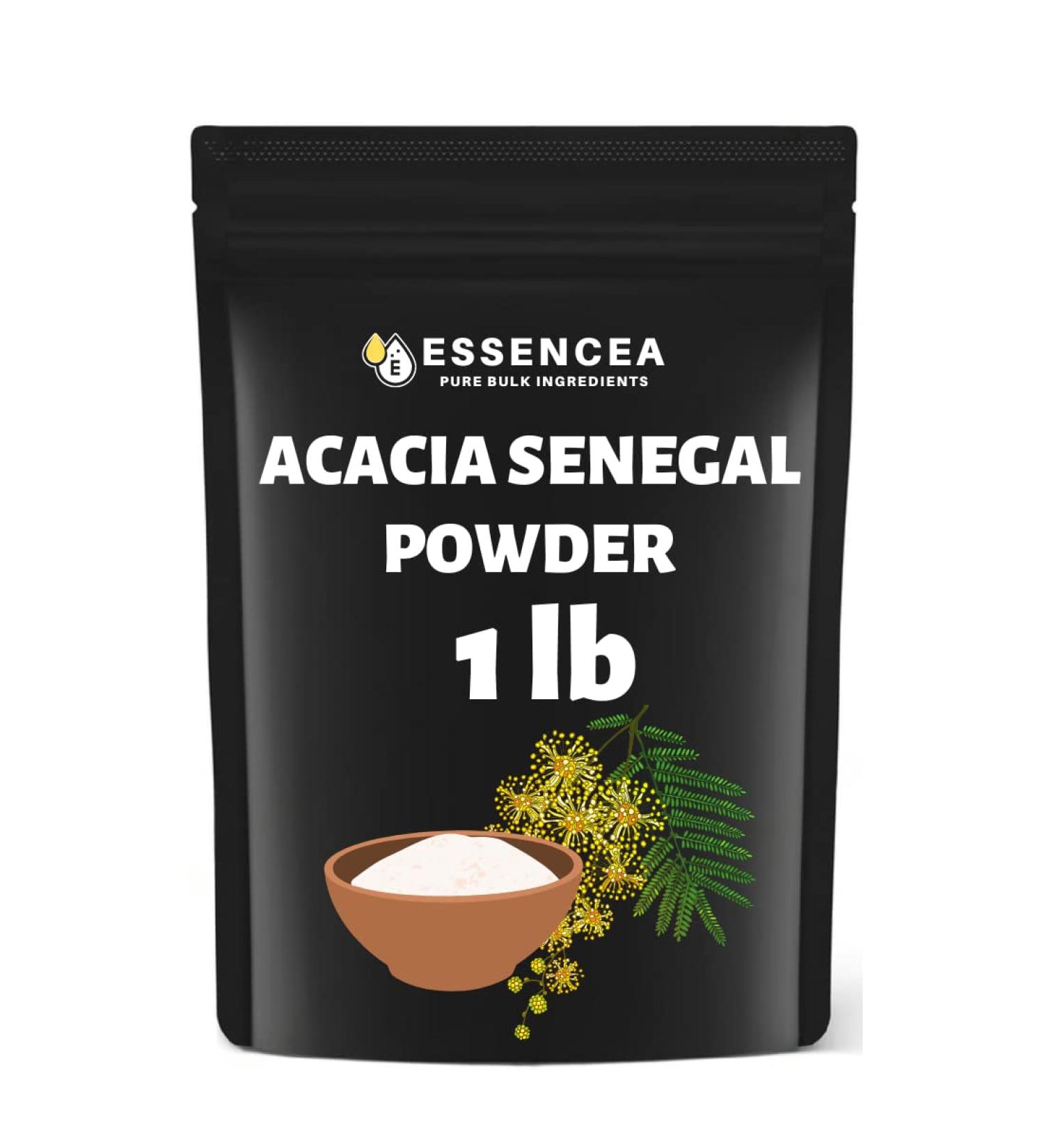 Essencea Acacia Senegal Powder 1lb - Pure Rich Fiber Soluble Powder | Non GMO & Gluten Free - Buy Online on GoSupps.com