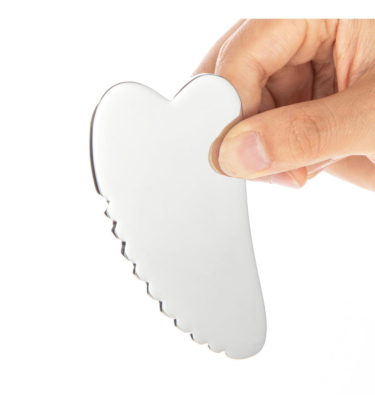304 Stainless Steel Gua Sha Facial Tool - Heart-Shaped Skin Care Perfect for Face Eyes & Body - Spa Quality Beauty Gift - Buy Online on GoSupps.com