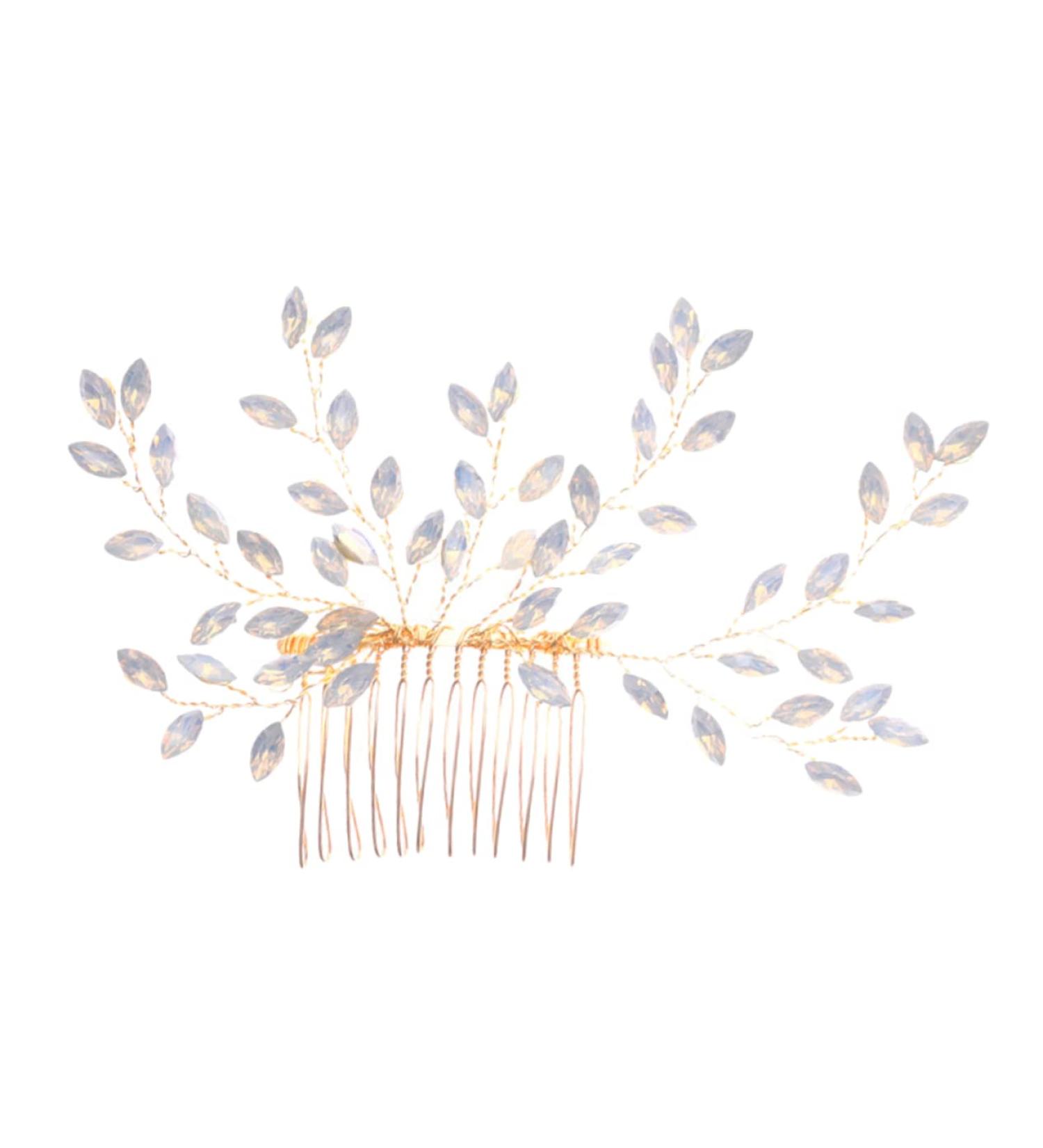 Angoily Sweet Rhinestone Hair Accessories Bridal Hair Prom Hair Accessories Prom Headpiece Headwear for Women Beads Tiara Bridal Headpieces for Wedding Crystal Dress Bride Comb - Buy Online on GoSupps.com