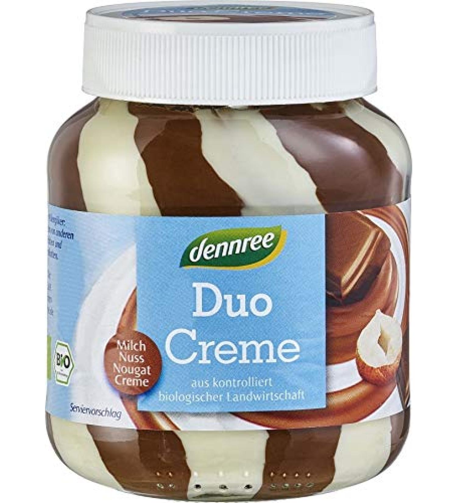 dennree DENNREE Duo Cream Nougat Milk Nuts Gluten-Free Organic 400 g