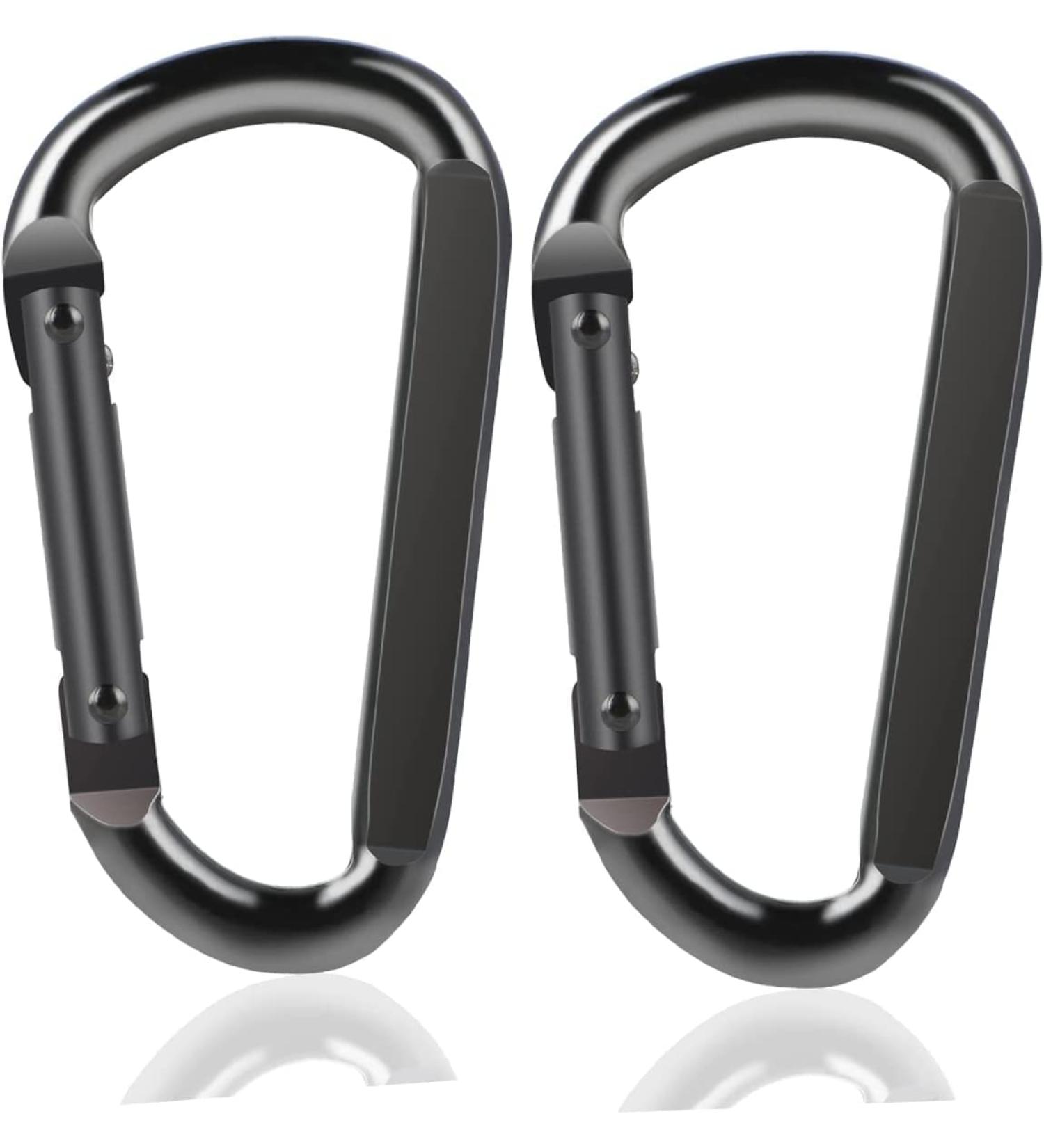 DELSWIN Heavy Duty Carabiner Clip 900lbs - 3 D-Shaped Spring Hooks for Hammocks, Camping, Hiking - Black M8 (2pcs) - Buy Online on GoSupps.com