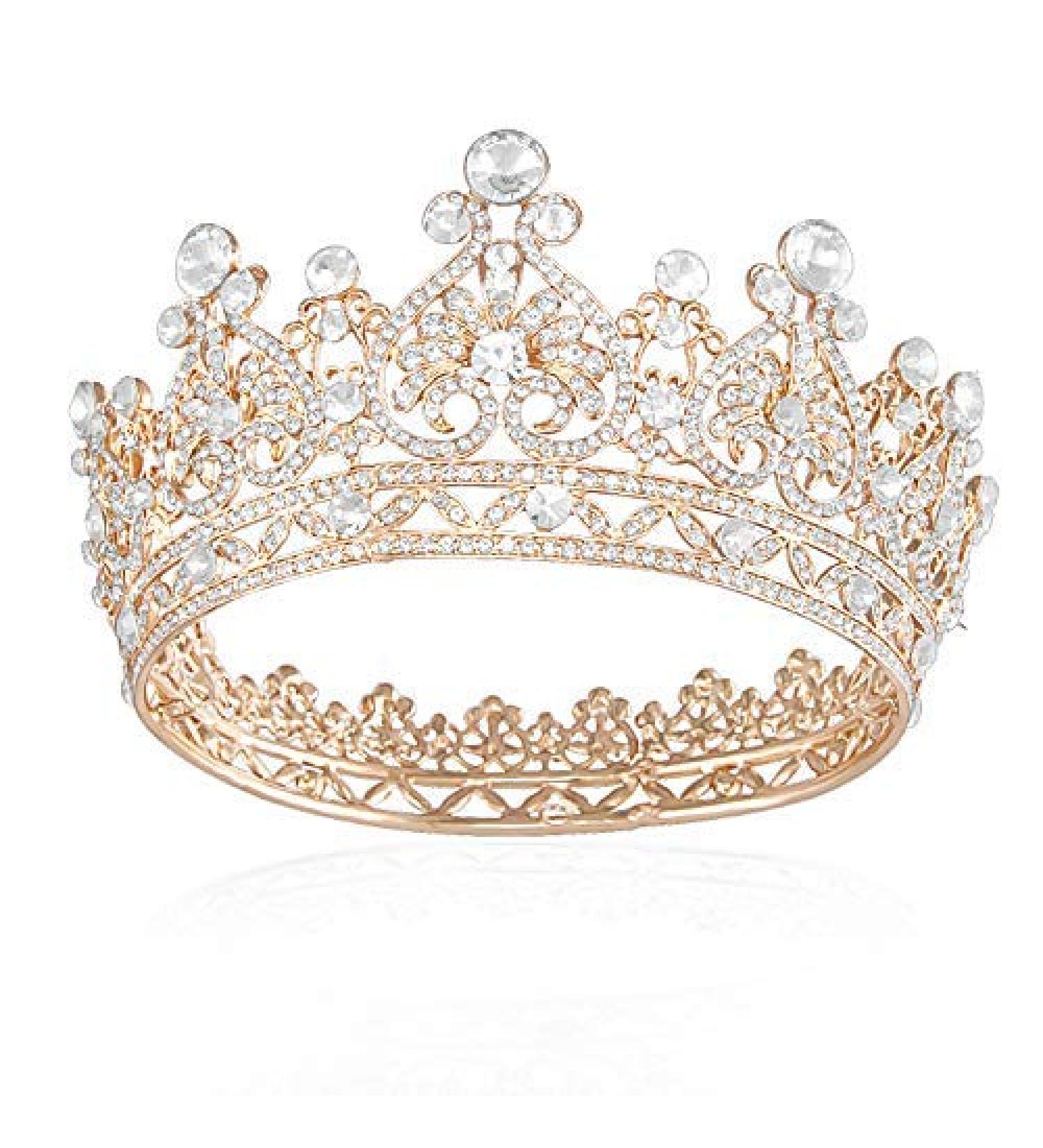 Sunolga Crown Women Girls Rhinestone Vintage Tiara for Wedding & Halloween - Gold - Buy Online on GoSupps.com