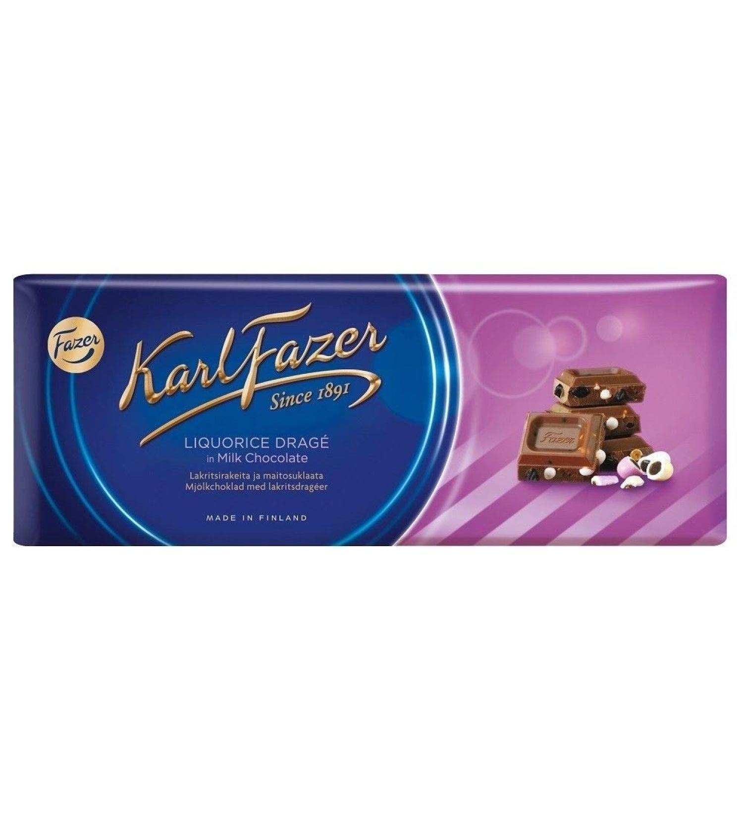 Karl Fazer Karl Fazer Liquorice Drage Milk Chocolate Classic with Finnish milk chocolate 200 g