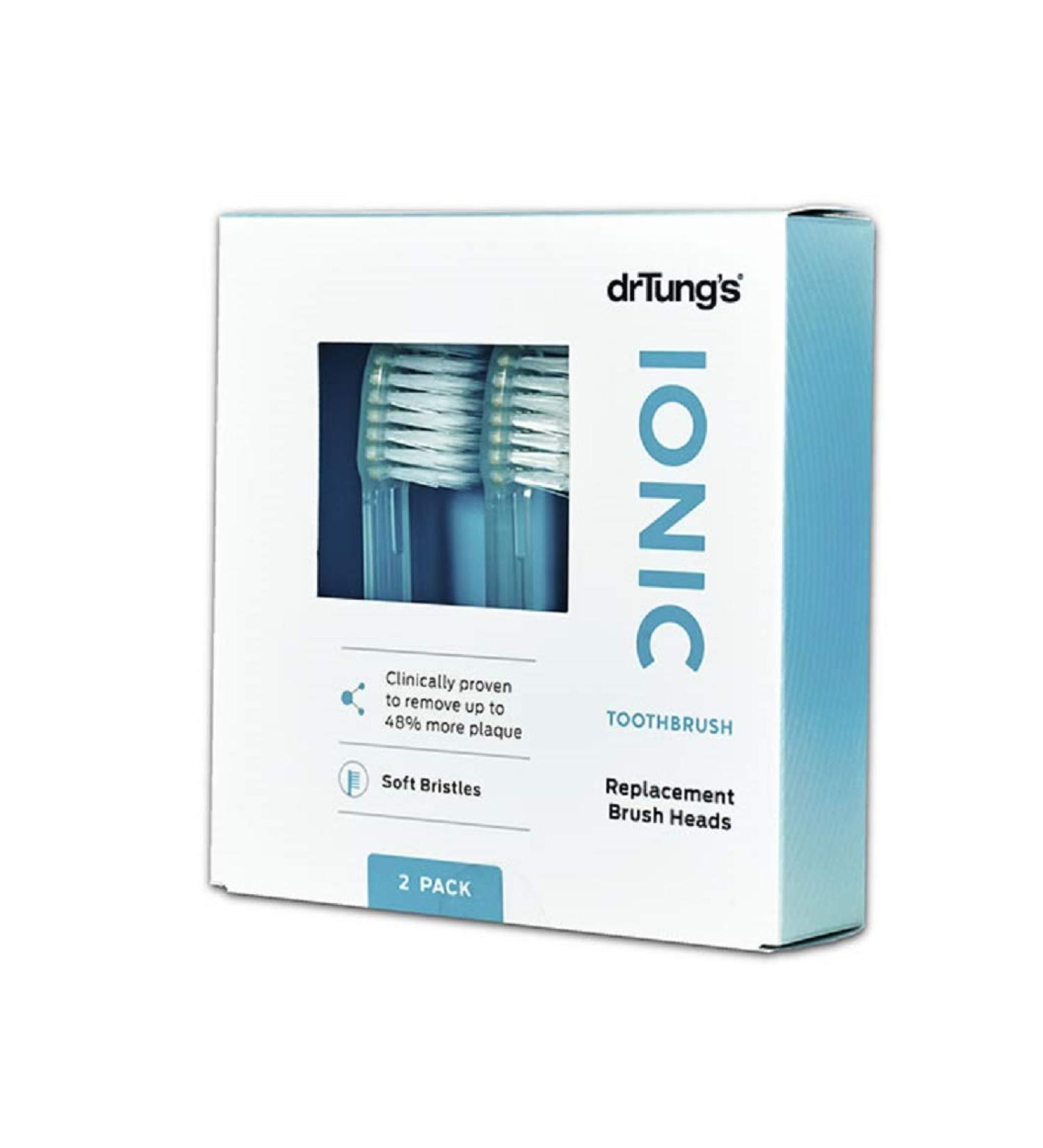 Dr. Tung's Ionic Toothbrush Replacement Heads - Soft Bristles 2 Pack | Best Oral Care - Buy Online on GoSupps.com