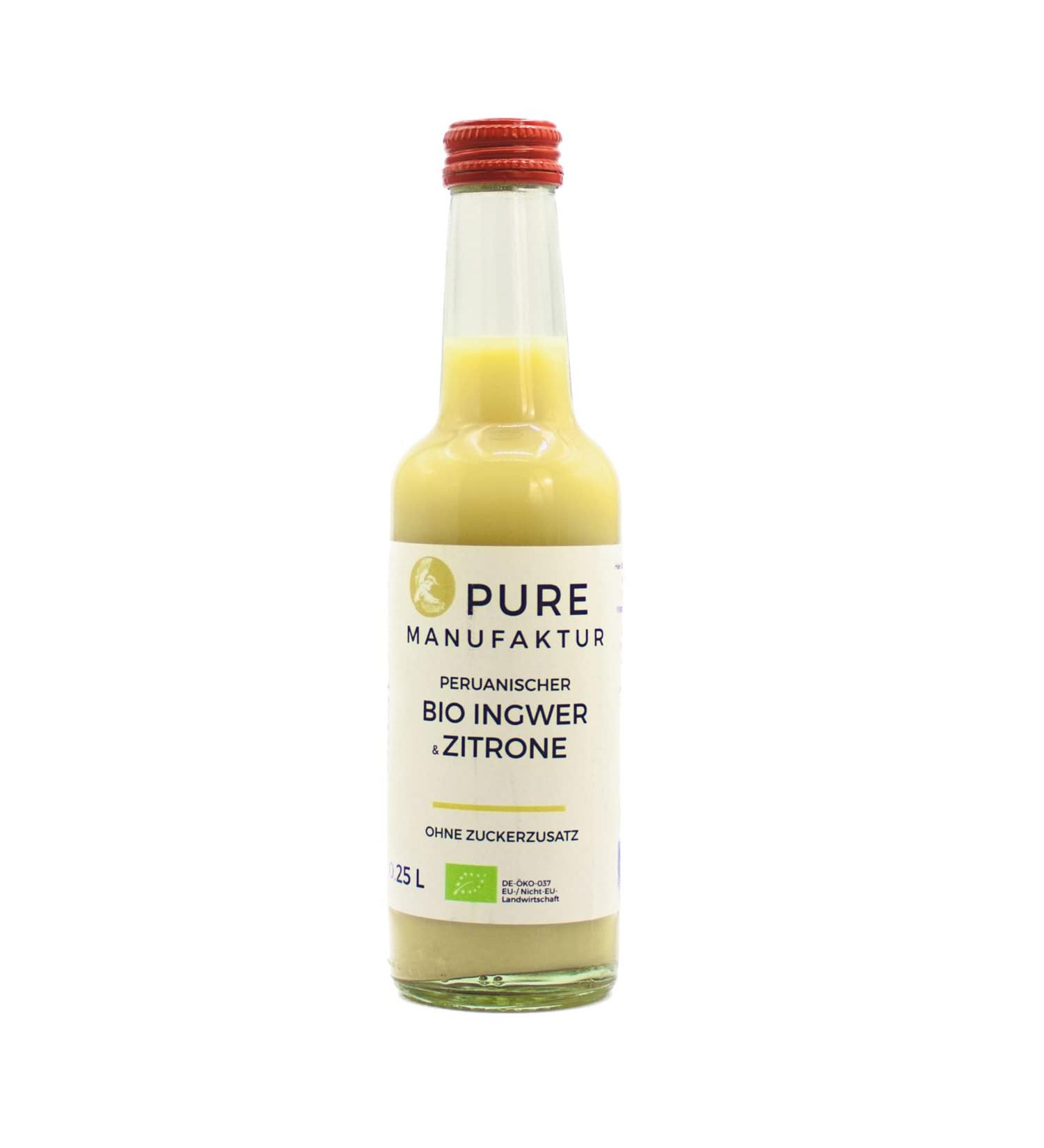 Pure ginger-high-quality Peruvian organic-in-leme with lemon without sugar and artificial additives 100% organic (DE- KO-005) 250 ml organic ginger-mit lemon 250.00 ml (1 Pack)