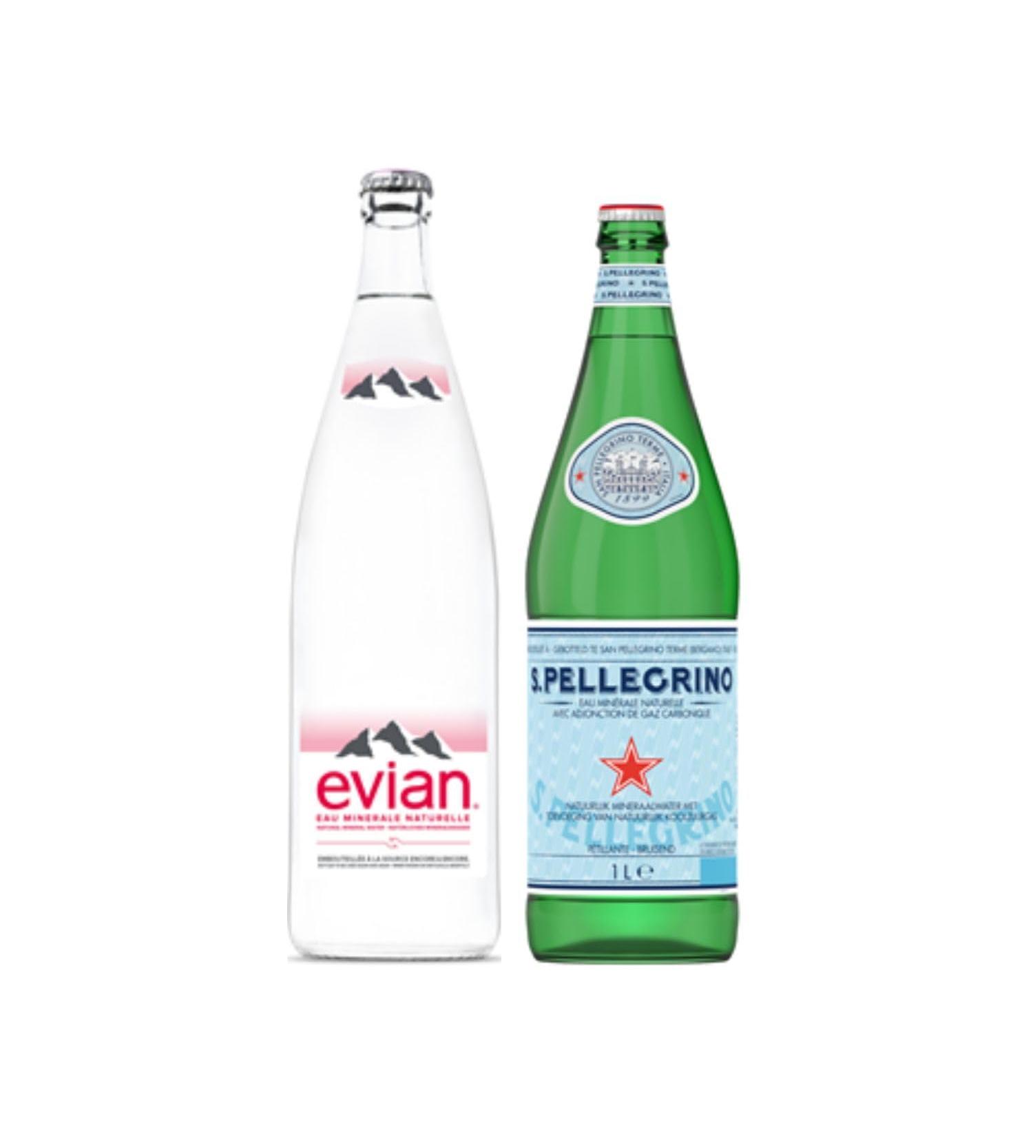 Evian bouteilles (6x1L) San Pellegrino bouteilles (6x1L)