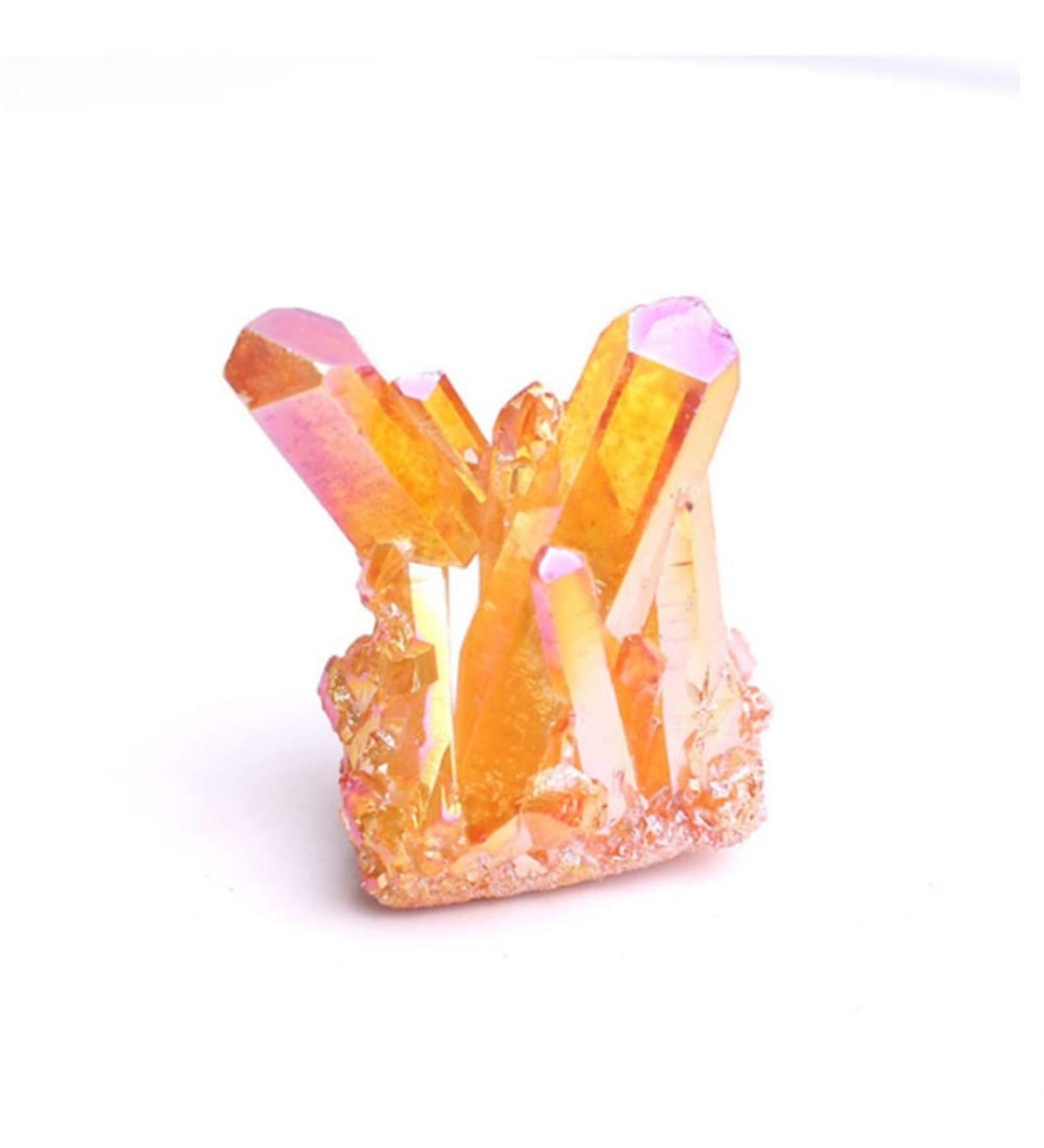 Natural Crystal Rough Home Decoration Natural Beautiful White Crystal Raw Quartz Cluster Plating Colorful Specimen Ornaments Stones (Color : Yellow Size : 100g) 100g Yellow - Buy Online on GoSupps.com
