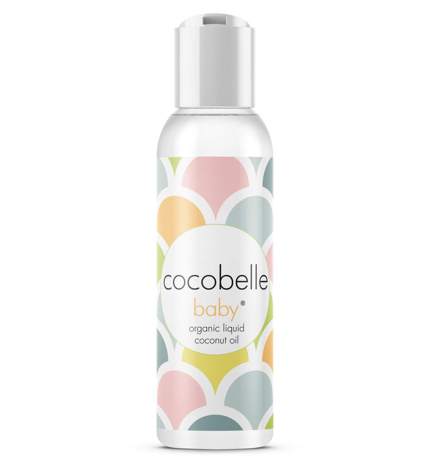 COCOBELLE BABY Pure & Gentle Premium Organic Liquid Coconut Oil for Babies 4oz  Perfect for Dry Skin, Eczema, Scalp & Cradle Cap, Bottom Balm, Nappy Rash, Sores, Flaky Skin & Baby Massage Oil