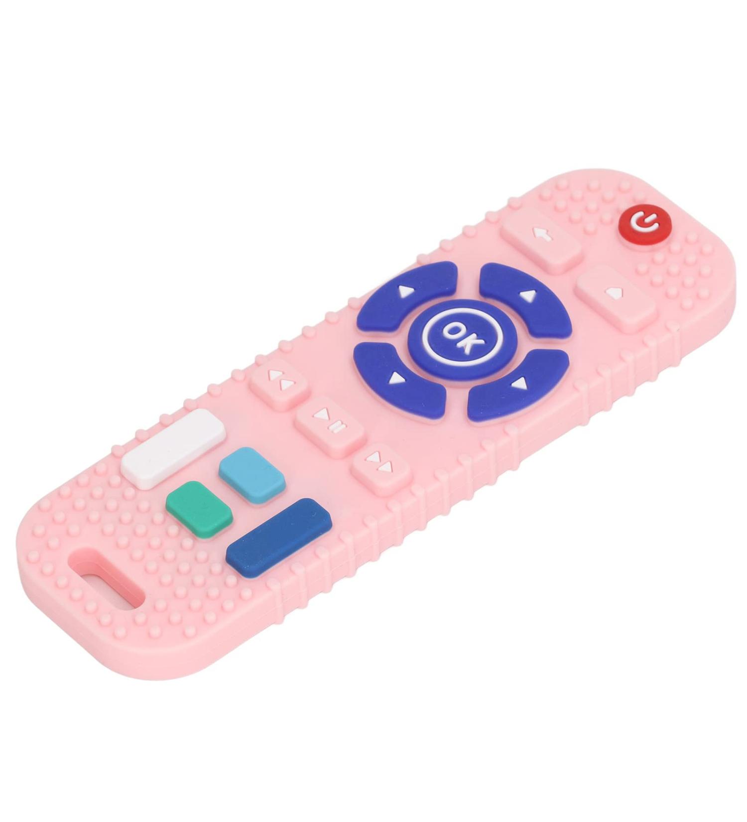 Baby Teething Toy TV Control | Educational Silicone Toy for Skill Development | Cartoon Texture | Outdoor Toy (Pink) - Buy Online on GoSupps.com
