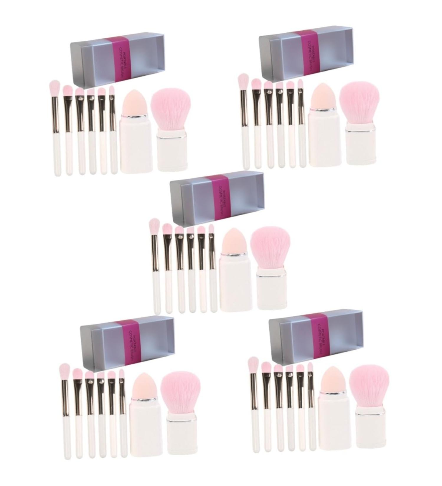 Beaupretty 5 Sets Makeup Brush Set Facial Tools Eye Shadow Brush Face Sponge Makeup Tool Make up Sponges Makeup Brush for Girls Makeup Supplies Travel Square Artificial Fiber Suite White - Buy Online on GoSupps.com