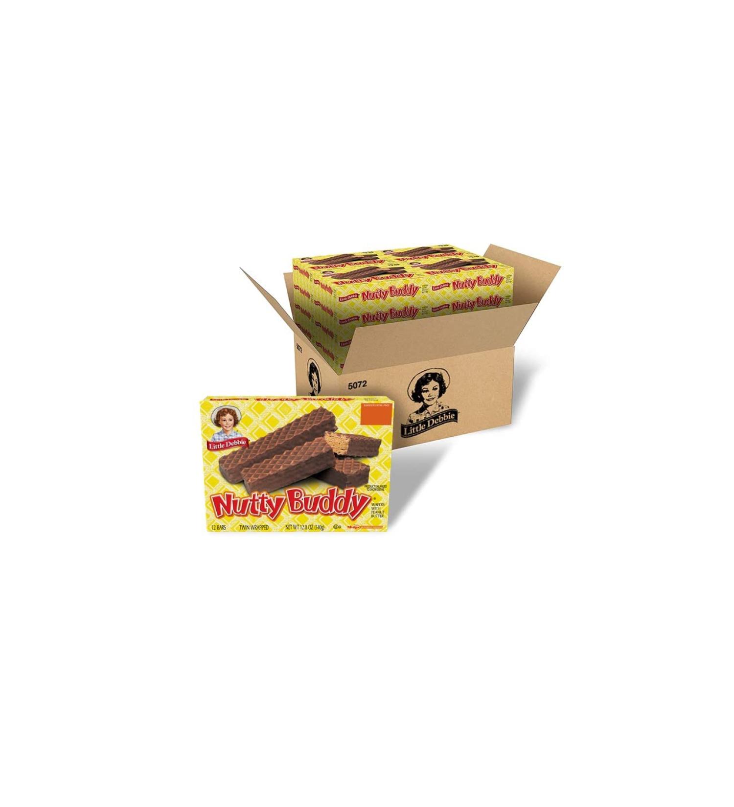 Little Debbie Nutty Buddy 96 Twin-Wrapped Wafer Bars, Chocolate, 12oz (16 Pack) - Buy Online on GoSupps.com