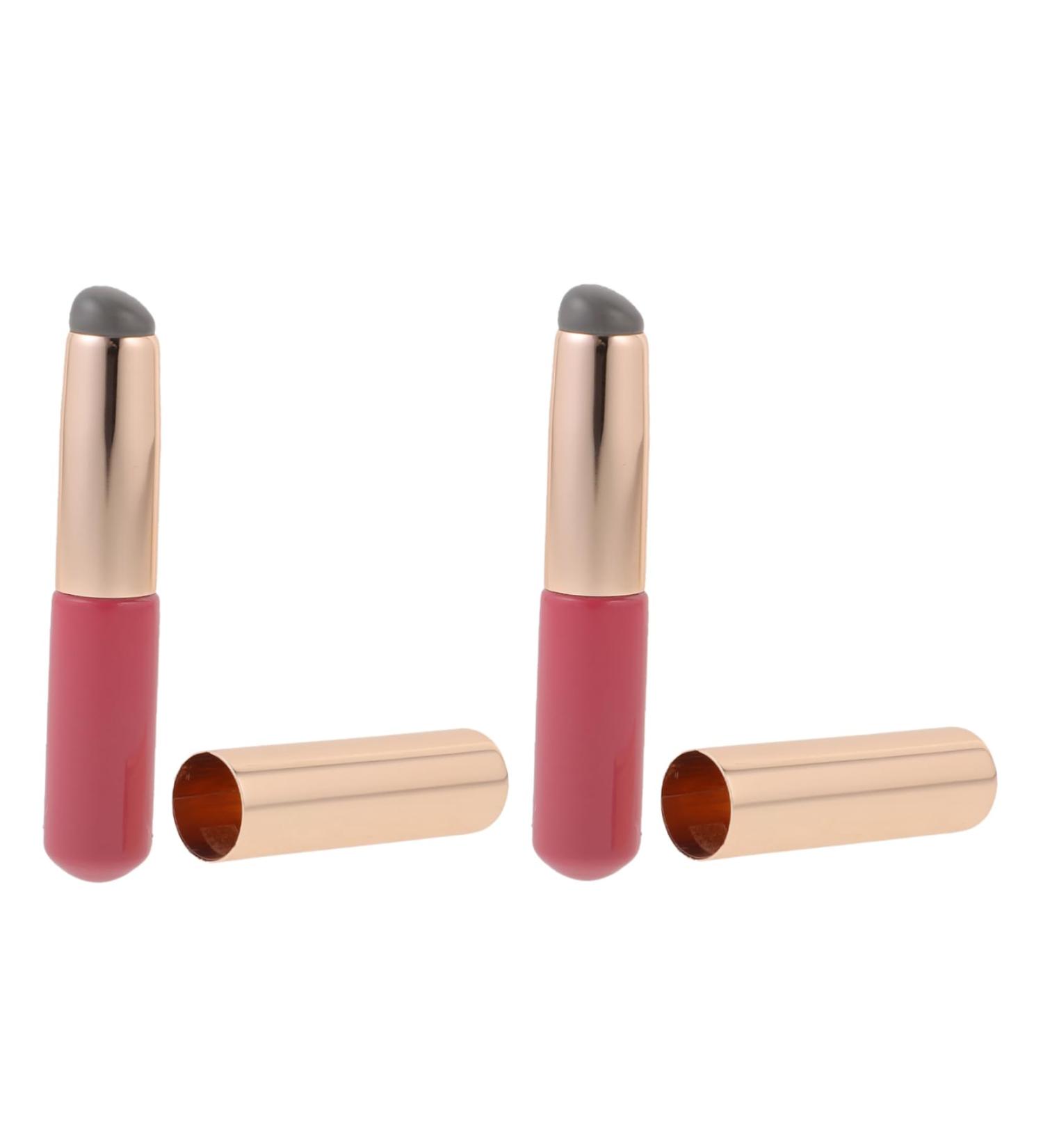 2pcs Lip Brush Set Portable Lipstick & Gloss Applicators | Travel Accessories in Pink - Buy Online on GoSupps.com