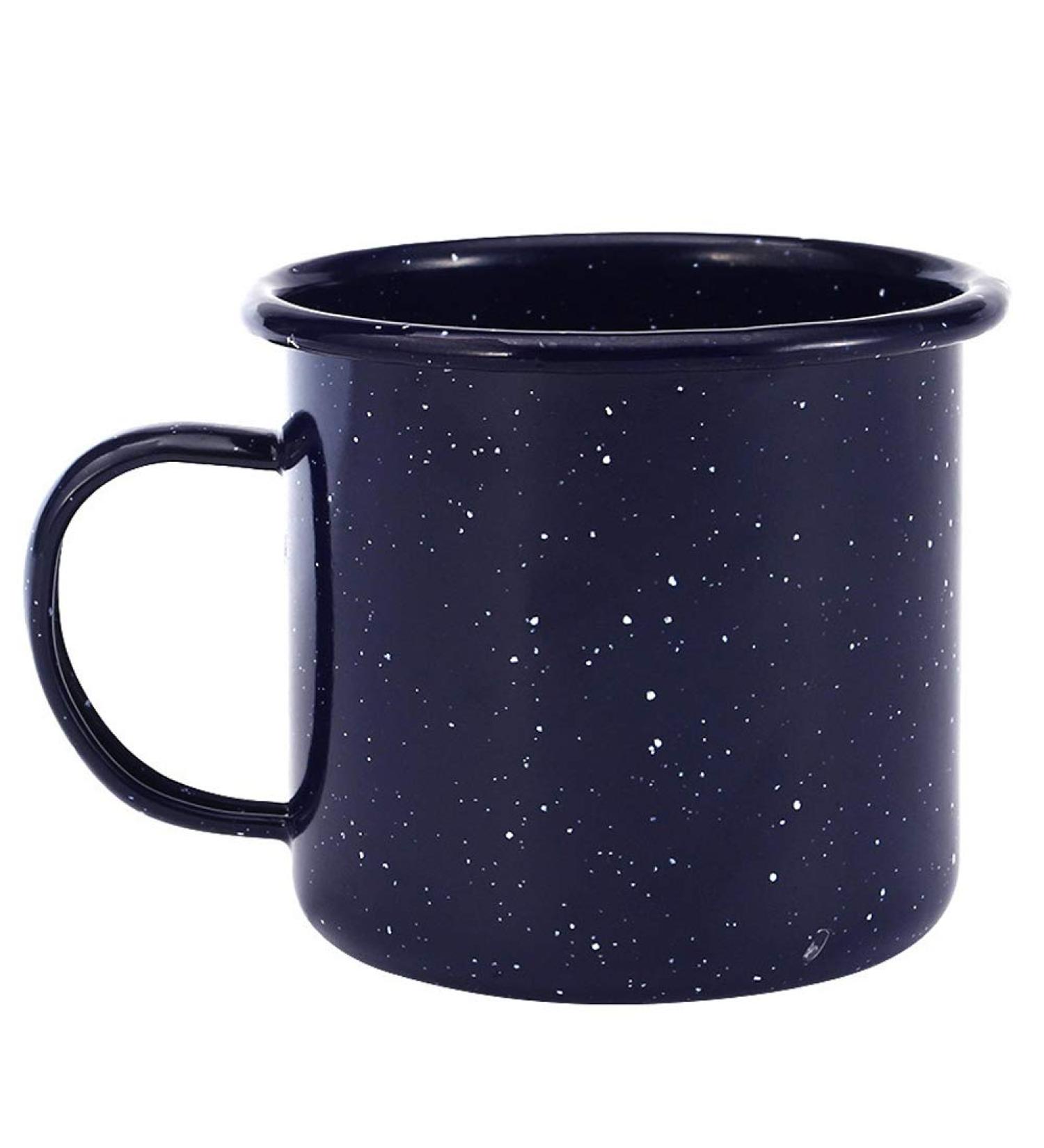 WeddPtyFr Outdoor Camping Mug 16oz - Enamel Travel Tea & Coffee Cup Set - Ideal for Home, Office, Fishing, Picnics - Dark Blue - Buy Online on GoSupps.com