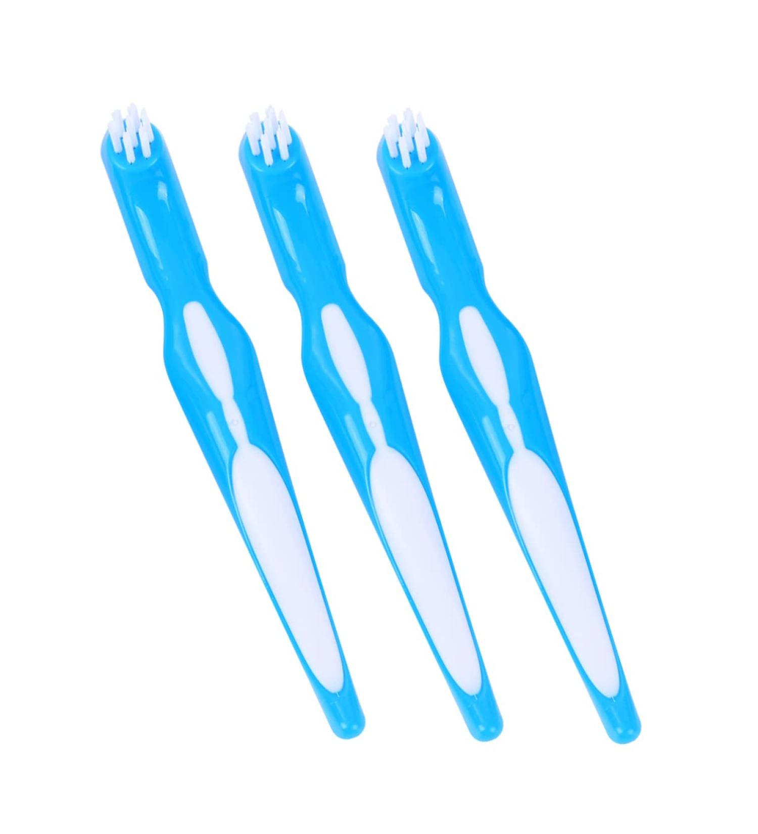 Frcolor 3ST False Toothbrush & Prosthesis Cleaning Accessories - Mini Brushes & Tablets for Gentle Care - Buy Online on GoSupps.com