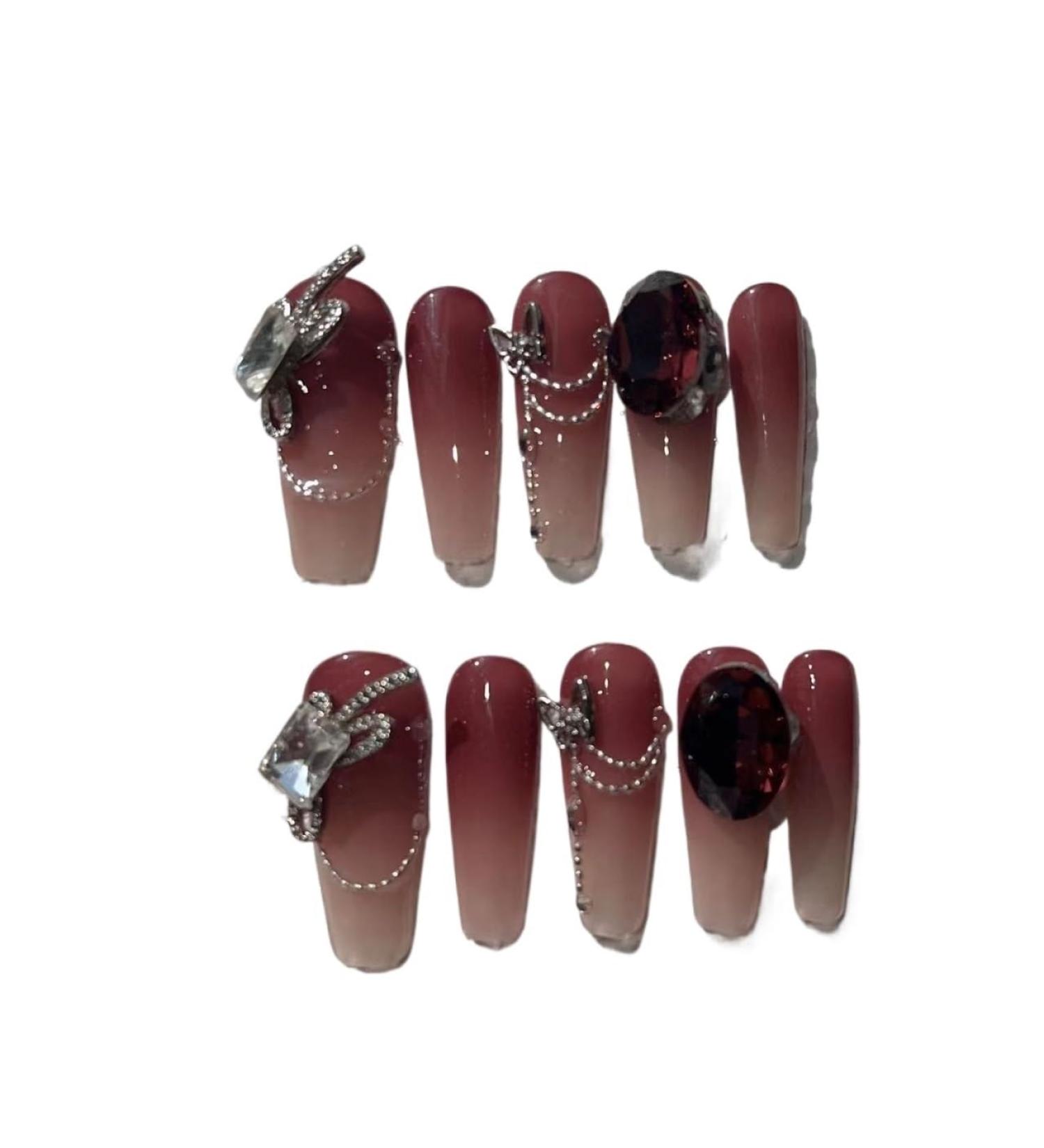 Temperament enhancement manicure hand-made blush gradient hand-worn nail patch fog explosion(M) - Buy Online on GoSupps.com