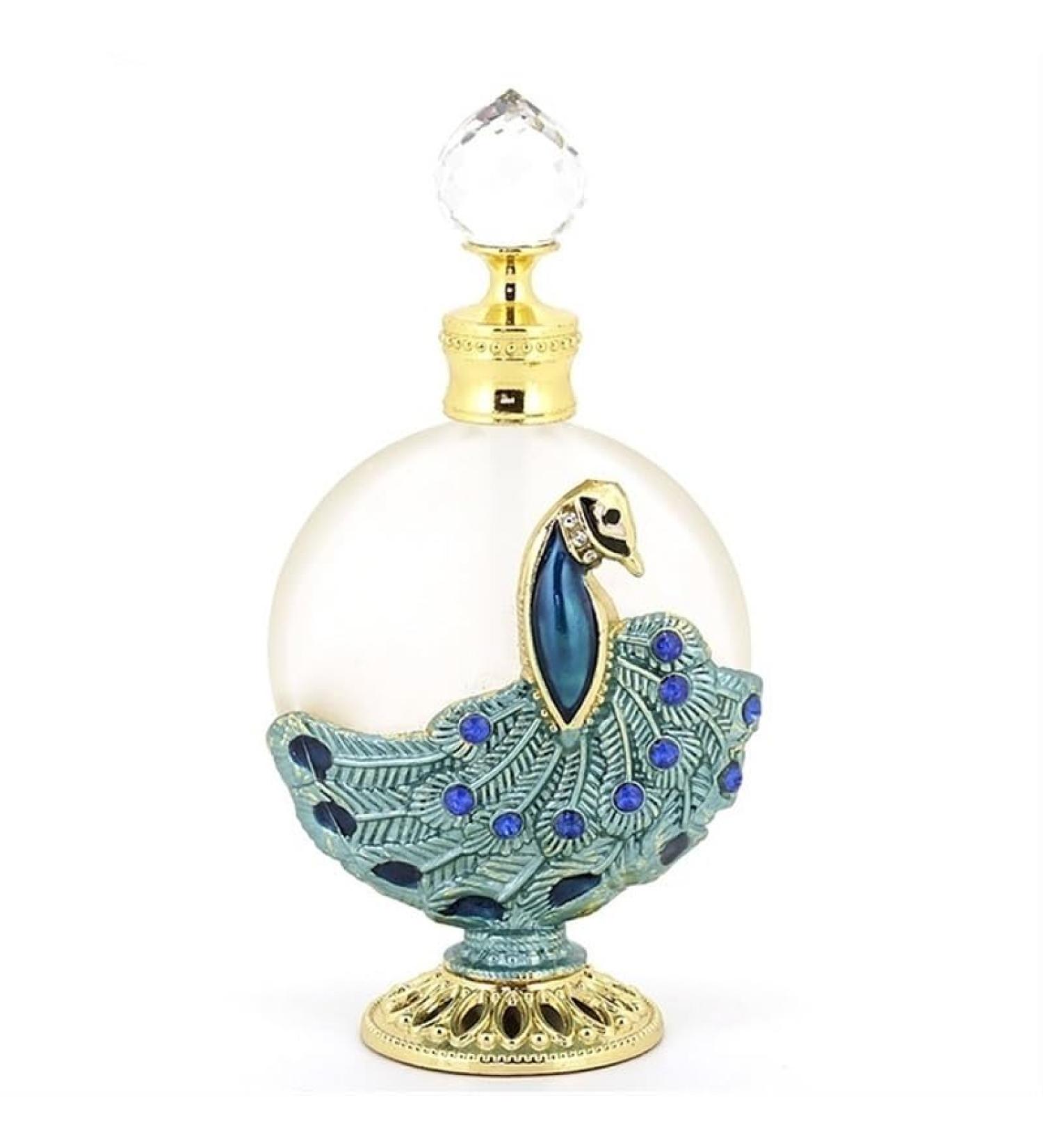 Perfume Bottle Empty Frosted Glass Essential Oil Bottle Refillable Empty Jewelry Decoration Crystal Bottle (Size : Powder Blue Peacock) - Buy Online on GoSupps.com