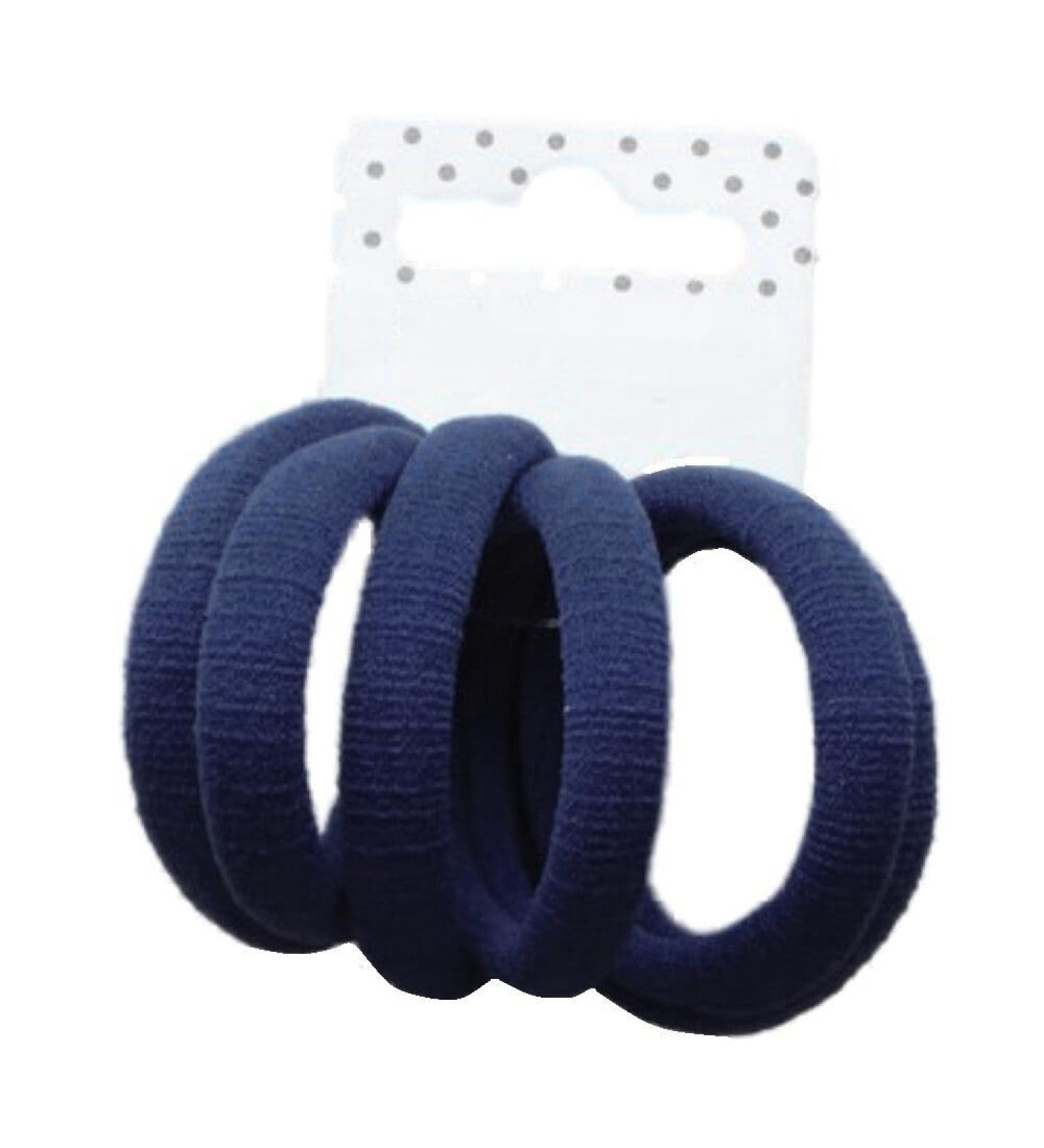 HD Novelty Set of 6 Soft Jersey Endless Hair Elastics Bobbles Bands 6-8mm Thick Elastic Hair Ties Ponytail Holders Stretchy Hair Bands Elastic Cords Hair Accessory for Girls Women Ladies (Navy) - Buy Online on GoSupps.com