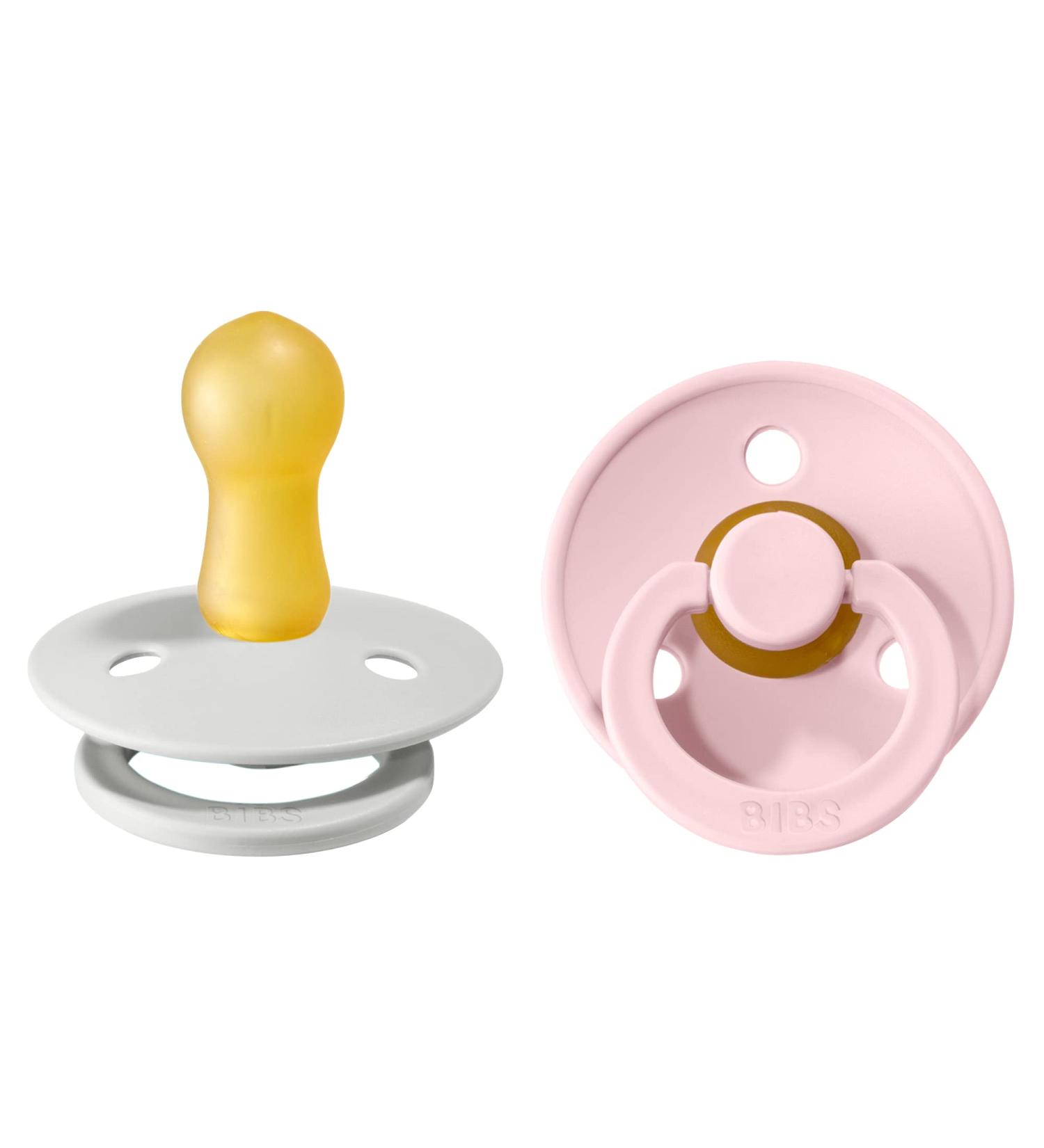 BIBS Natural Rubber Baby Pacifiers | Set of 2 BPA-Free Soothers | Made in Denmark | Blossom/Haze | 6-18 Months - Buy Online on GoSupps.com