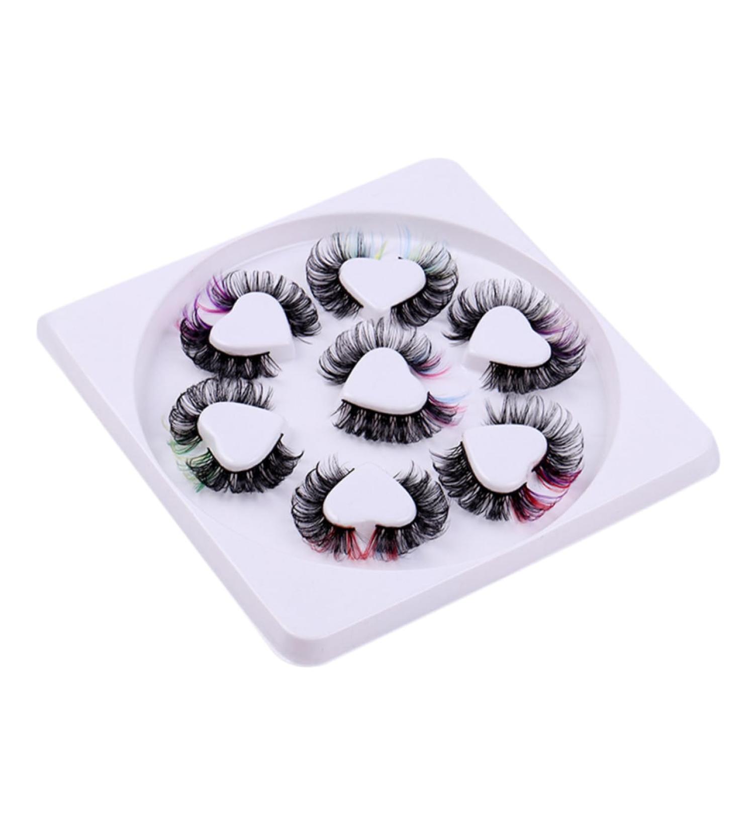 FRCOLOR 7 Pairs False Lashes Fake Eyelashes Colored Lash Extensions Color Lashes Faux Eyelashes Lashes with Color Lash Clusters Colored Eyelashes Colored Lashes Curly Chemical Fiber Extend - Buy Online on GoSupps.com