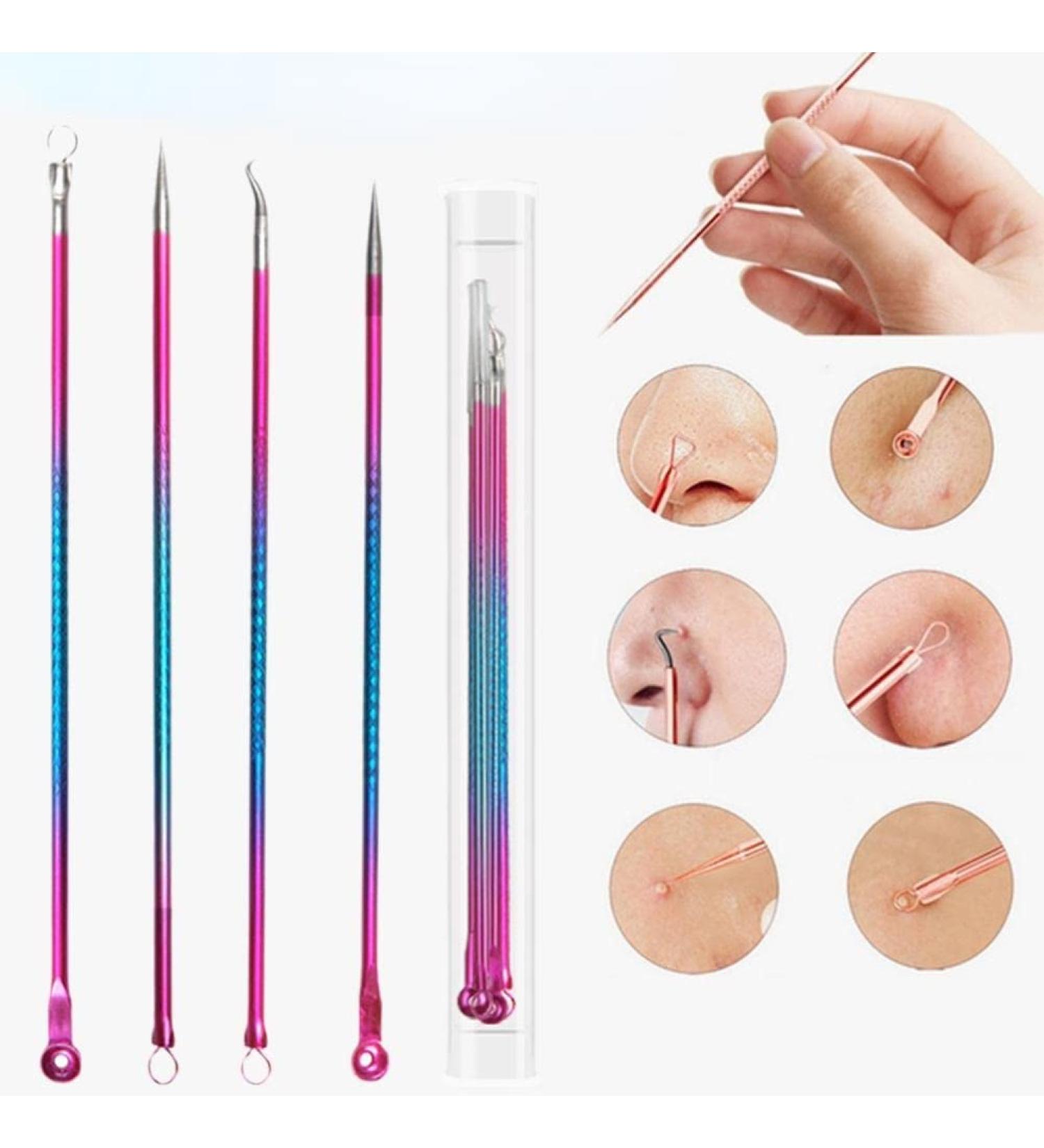 Blackhead Comedone Acne Pimple Blackhead Remover Tool Spoon for Face Skin Care Tool Needles Facial Pore Cleaner (B) - Buy Online on GoSupps.com