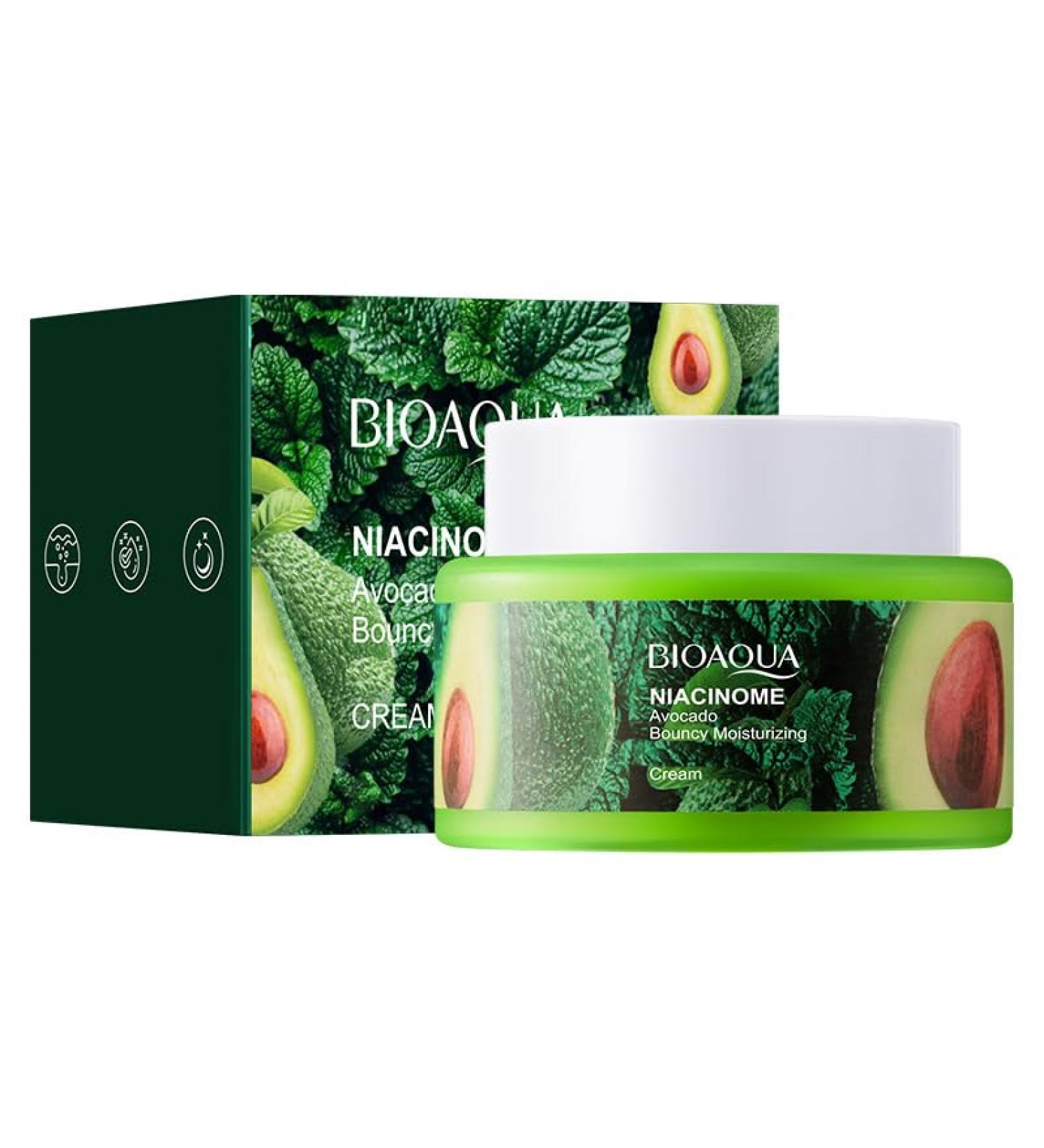 BIOAQUA Elasticity Avocado Extract Bouncy Face Moisturizing Cream Soothing Facial Dry Skin Hydration 50g / 1.76fl.oz - Buy Online on GoSupps.com