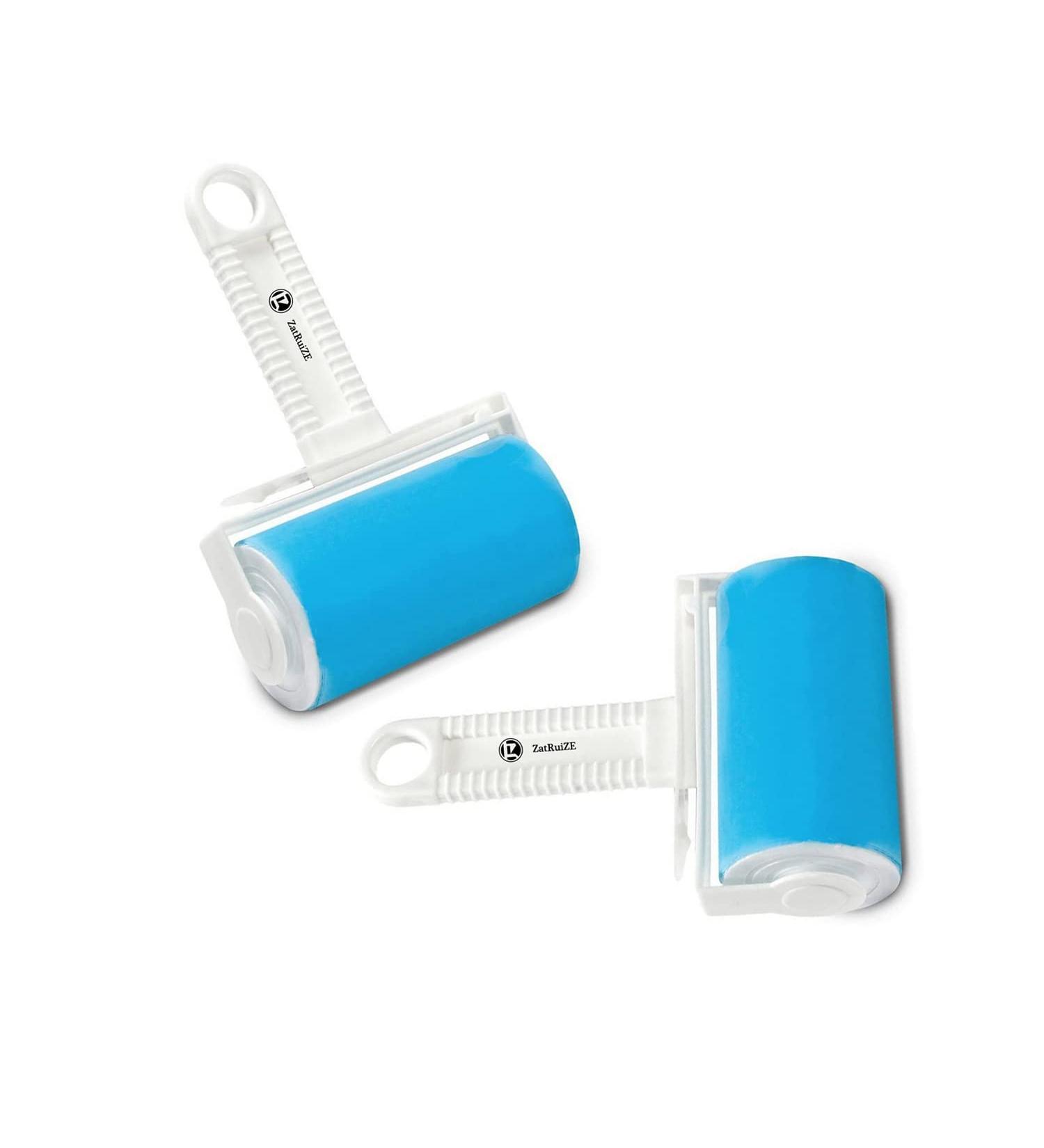 ZatRuiZE 2 Pcs Sticky Removal Roller Hair Lint Roller Reusable Cleaner Portable Washable Lint Roller Working on Couch Pets Clothes Carpets 2 Big Blue - Buy Online on GoSupps.com