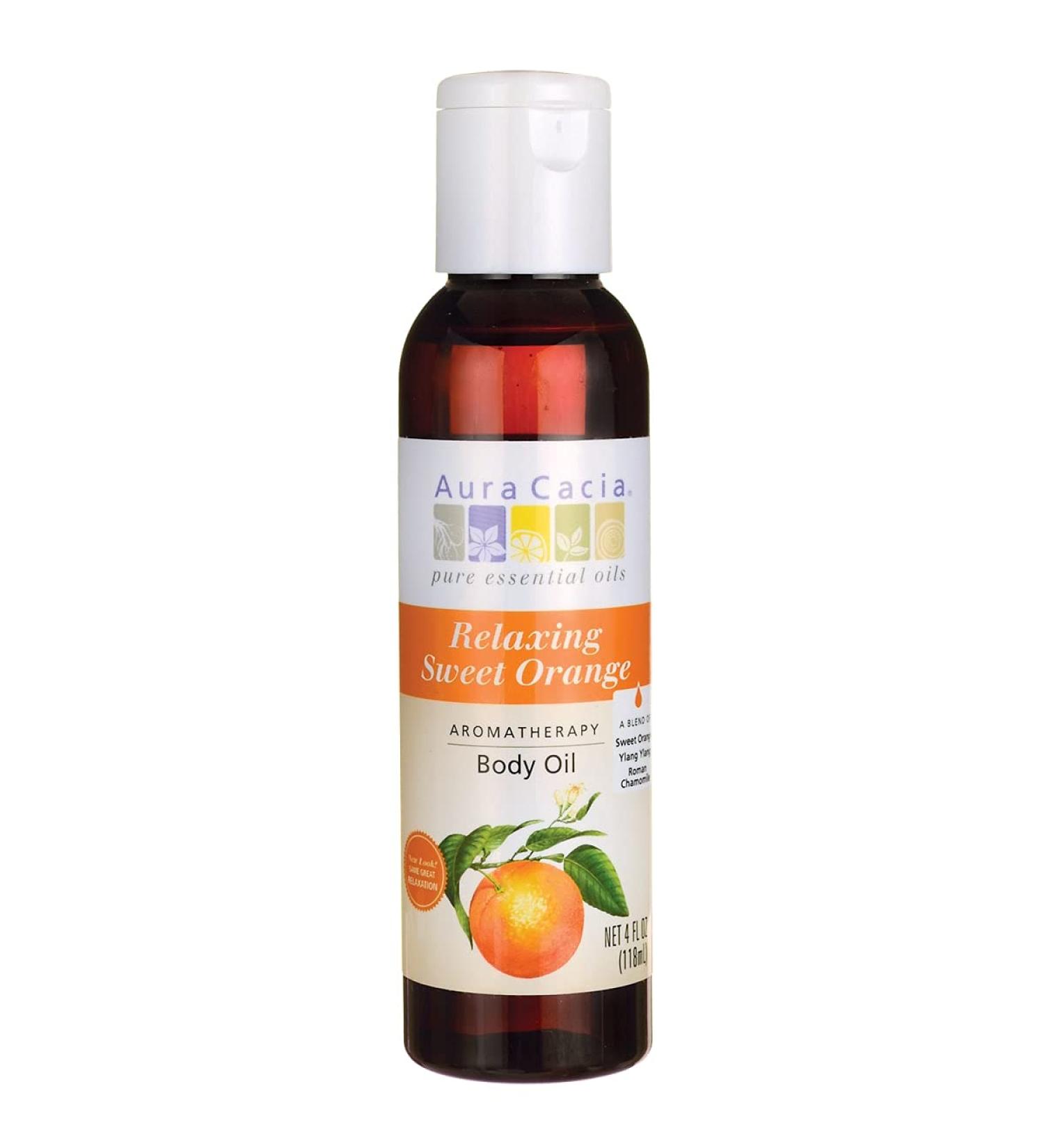 Aura Cacia Aromatherapy Body Oil - Relaxation & Tangy Citrus Aroma (4 Fl Oz) | International Shipping Available - Buy Online on GoSupps.com