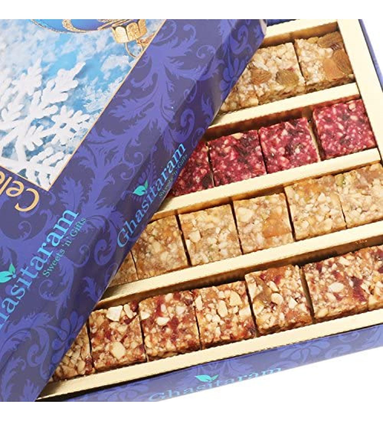 Ghasitaram Gifts Bhaidooj Gifts Sugarfree Sweets - Natural Fruit Assorted Sugarfree Sweets 800 GMS (800 GMS) - Buy Online on GoSupps.com