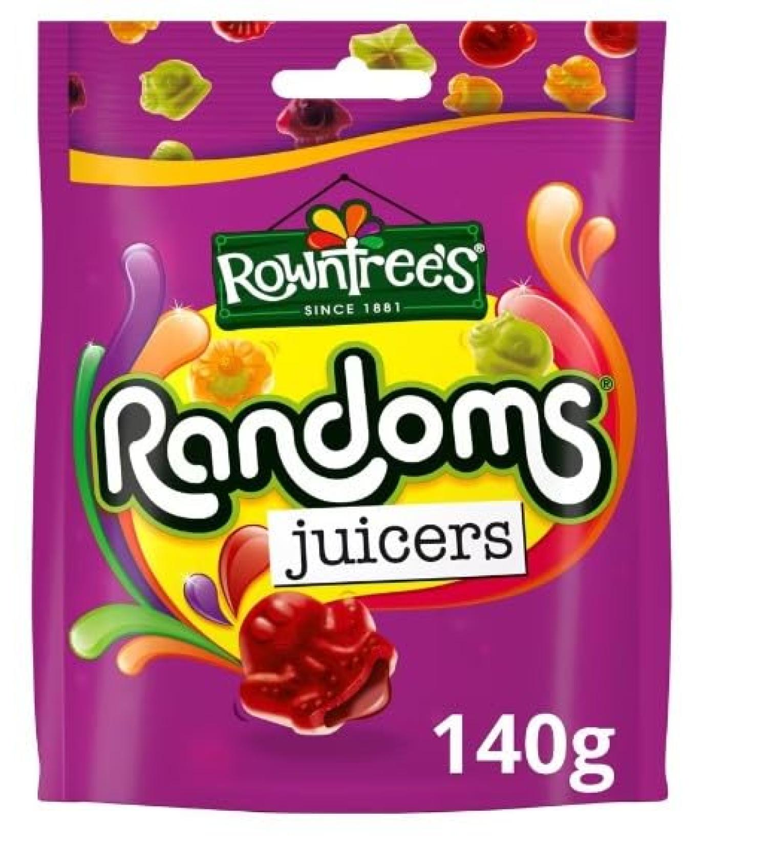 3 x Rowntree's Randoms Juicers Sweets Sharing Bag 140g Delicious Tasty And Twisty Treat Gift Hamper For Birthday Christmas Easter Sold By Kidzbuzz - Buy Online on GoSupps.com